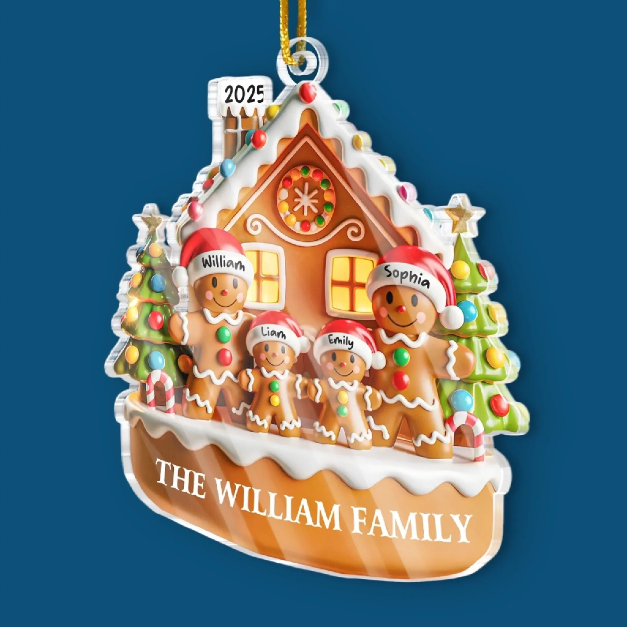 Custom Acrylic Ornament - Personalized Christmas Birthday Gifts For Mom, Dad, Kids - Sweetest Holiday With Family - Robaser