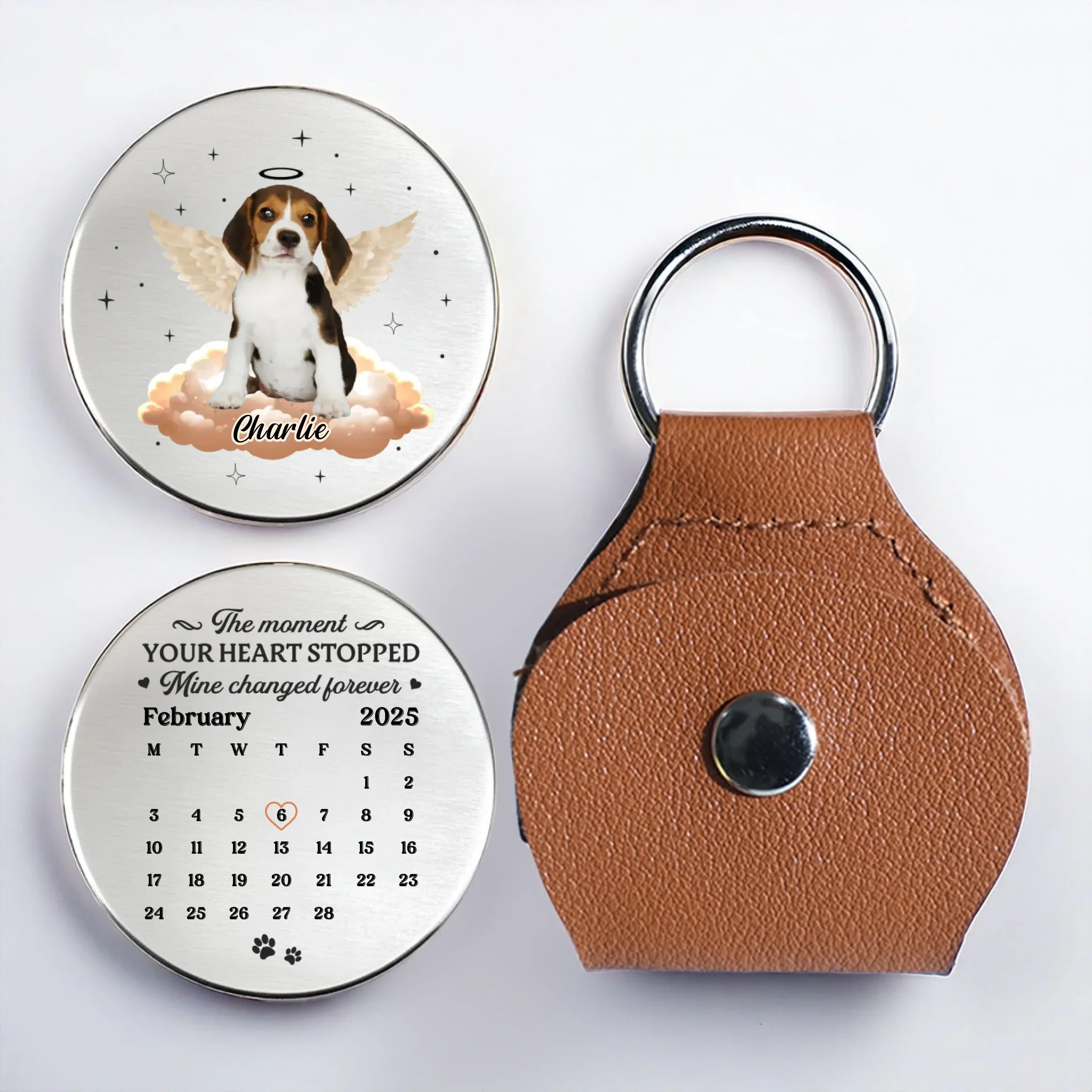 Custom Photo Pocket Hug - Personalized Pet Memorial Sympathy Gifts For Dogs, Cats - Pawprints Stay On My Heart - Robaser