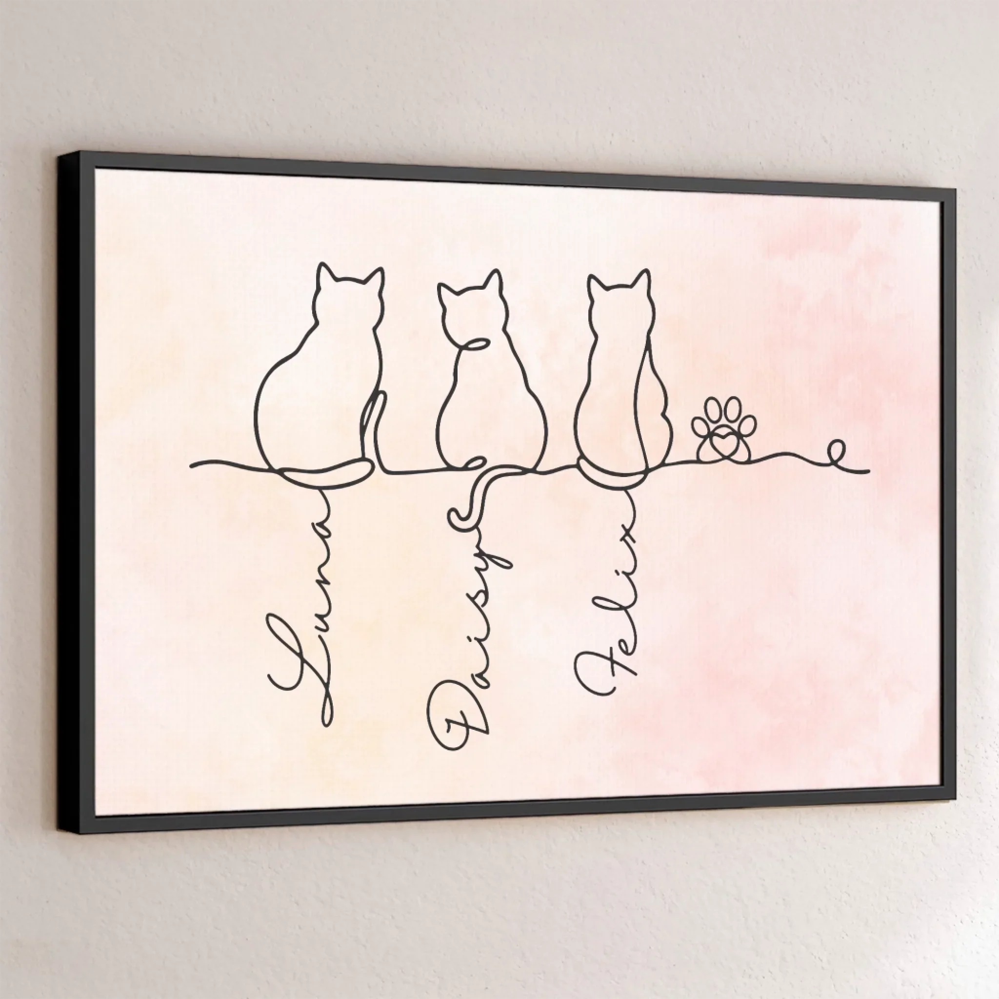 Custom Horizontal Poster - Personalized Pet Memorial Sympathy Gifts For Cats - Always With Us In Spirit - Robaser