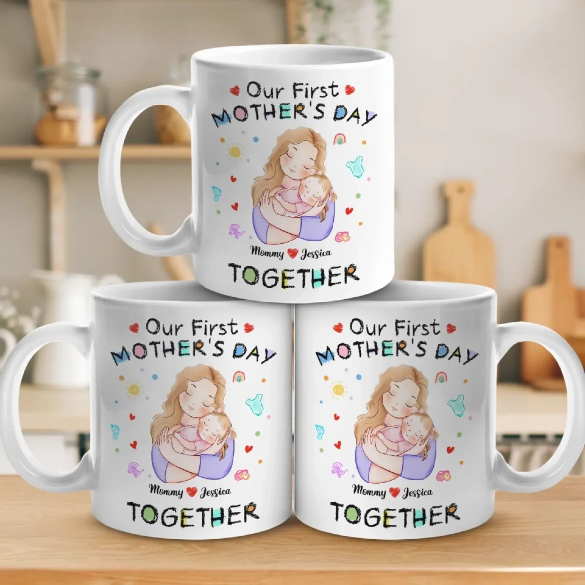 From This Day On, Forever Us - Family Personalized Custom Mug - Mother's Day, Baby Shower Gift, Gift For First Mom - Robaser