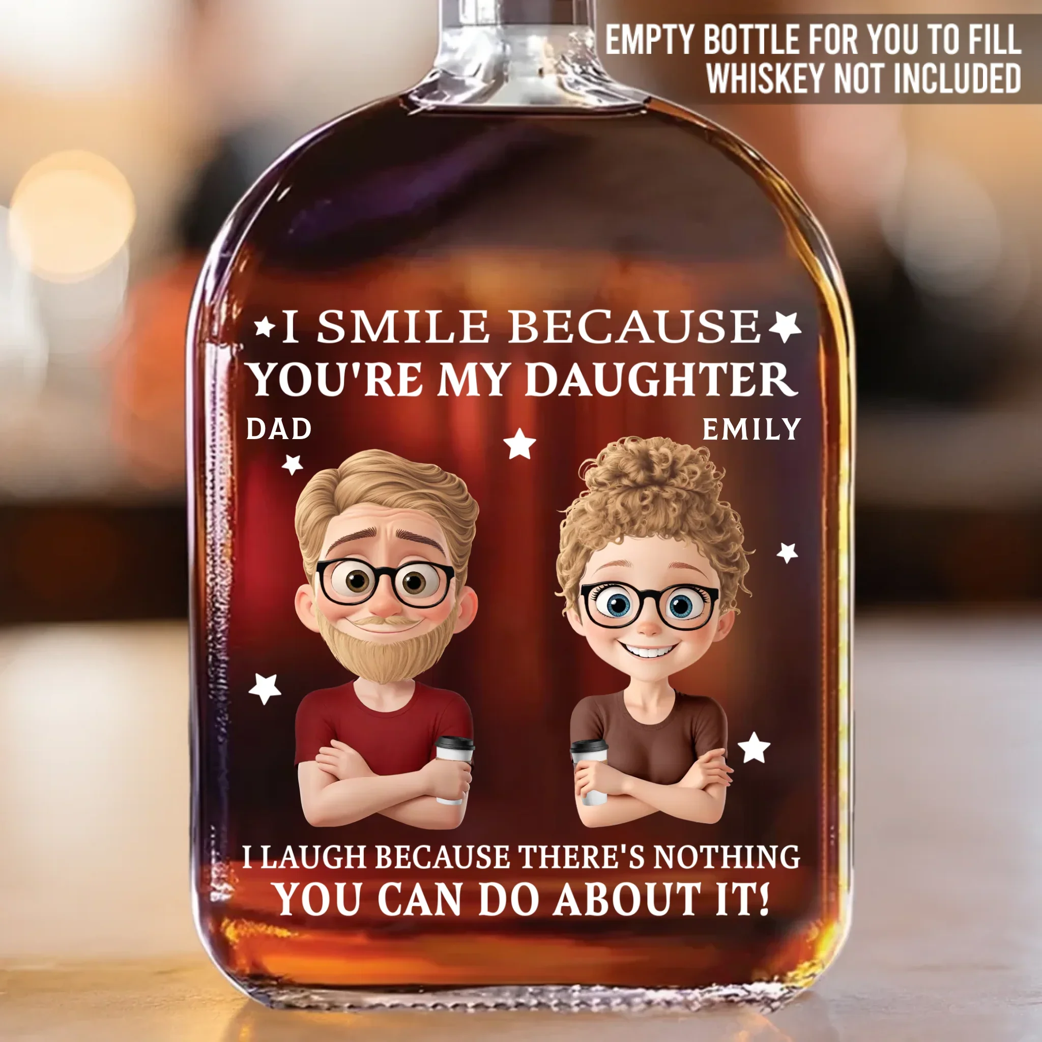 Custom Whiskey Bottle - Personalized Birthday Gifts For Mom, Dad, Son, Daughter - Memories in Every Sip - Robaser