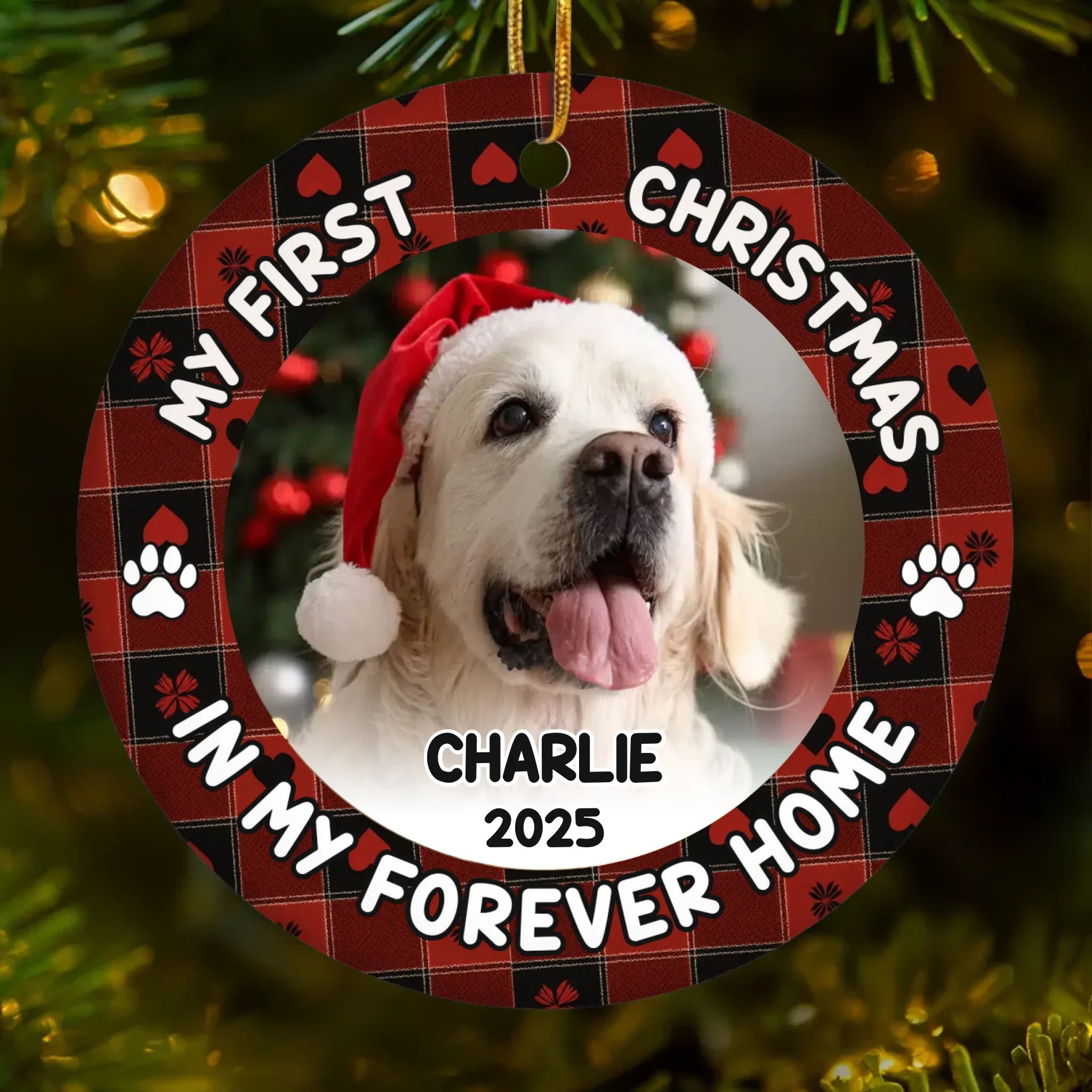Custom Photo First Christmas Pet Ceramic Ornament - Personalized Christmas Birthday Gifts For Dog Lovers, Cat Lovers, Pet Dad And Mom, New Pet Ornament - Officially A Pet Parent - Robaser