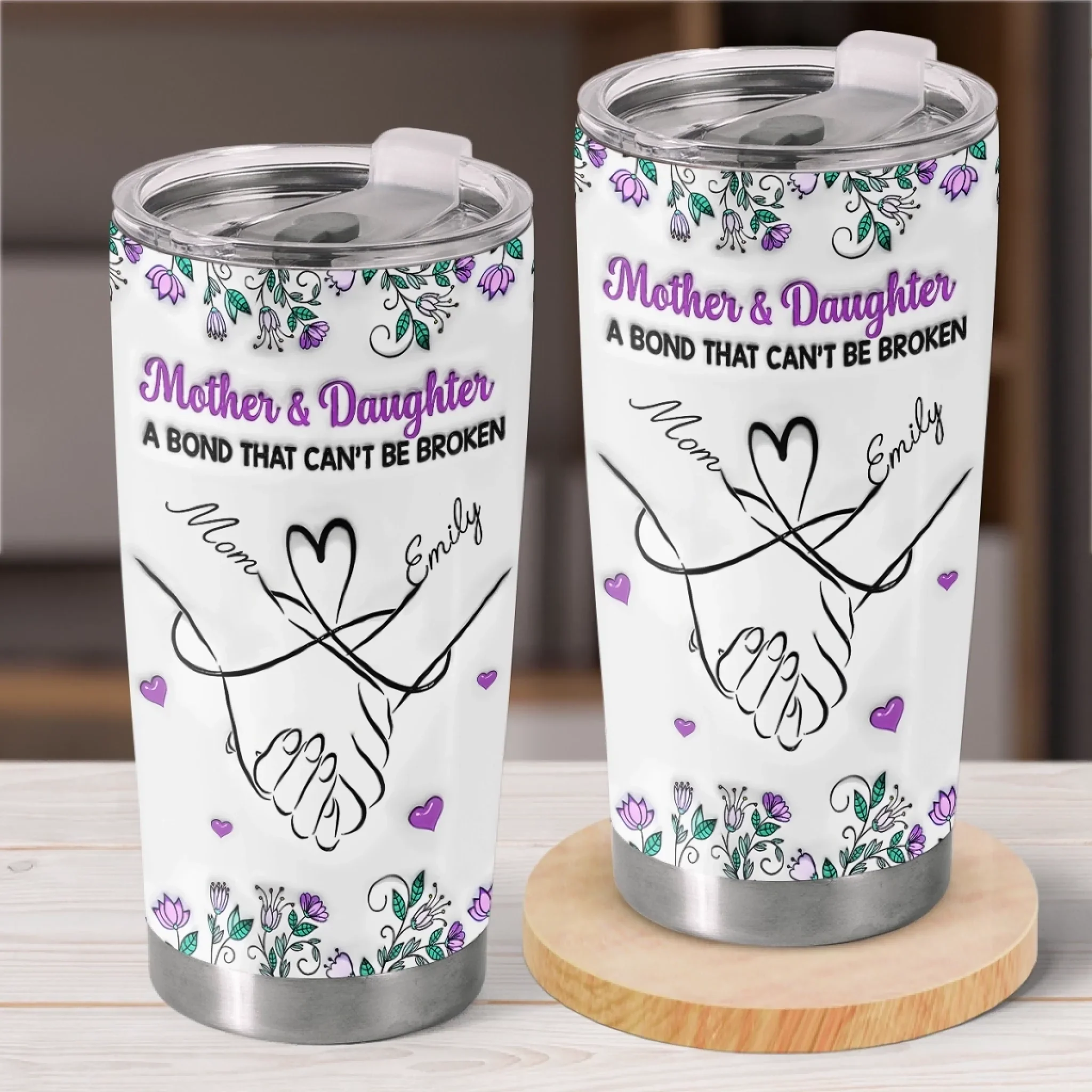 Custom Tumbler - Personalized Birthday Gifts For Mom, Daughter - Love Poured Daily - Robaser