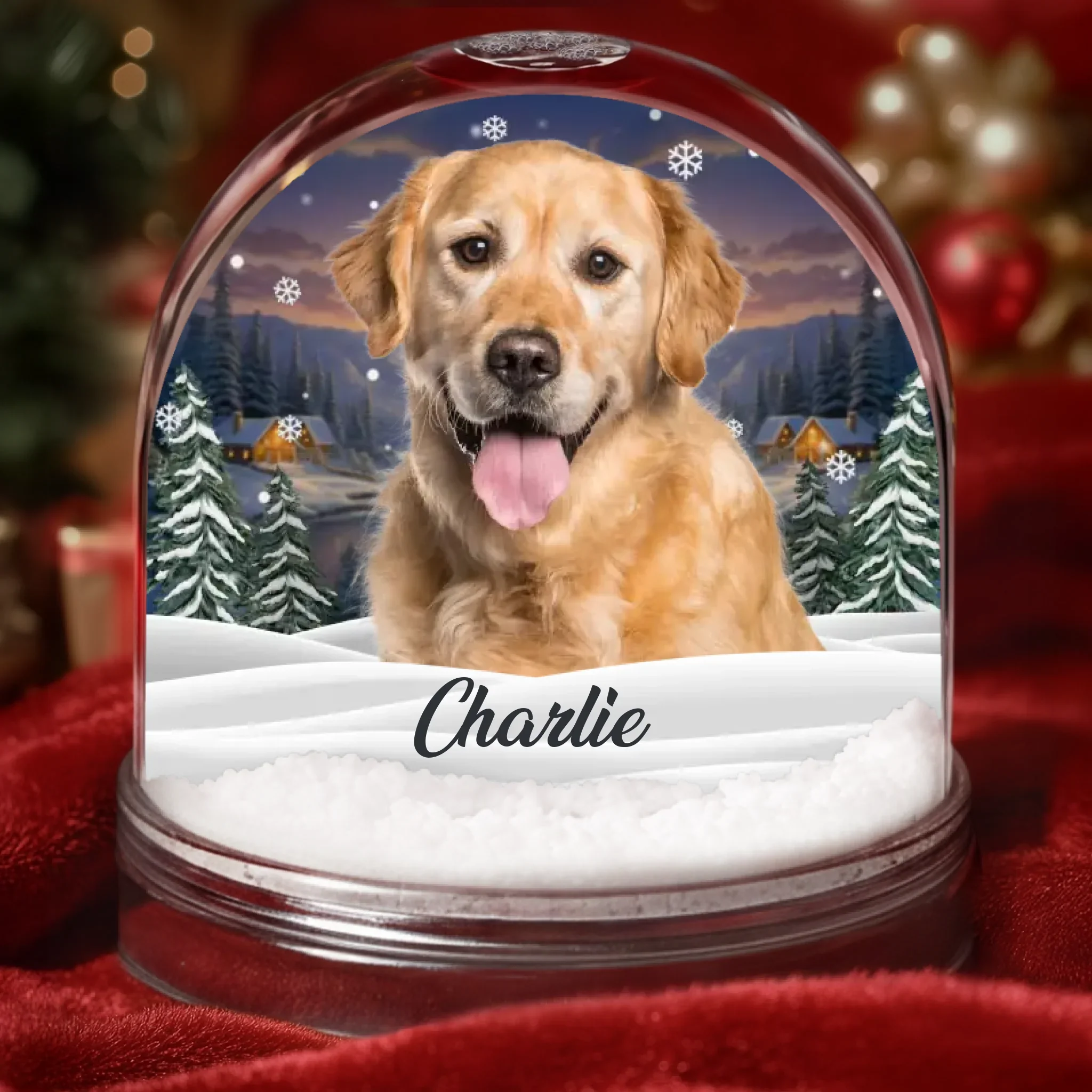Custom Photo Acrylic Snow Globe - Personalized Pet Christmas Memorial Sympathy Gifts For Dogs, Cats - Miss You In Every Gentle Breeze - Robaser