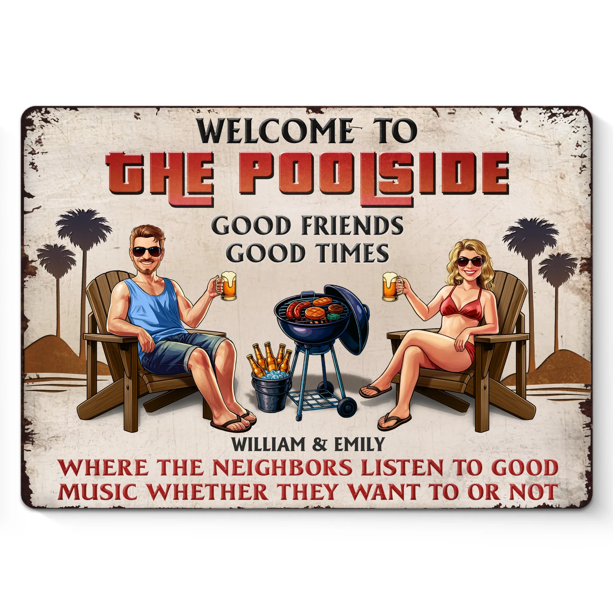 Custom Home Decor Metal Sign - Personalized Anniversary Wedding Gifts For Husband And Wife, Him And Her - Let The Good Times Roll - Robaser