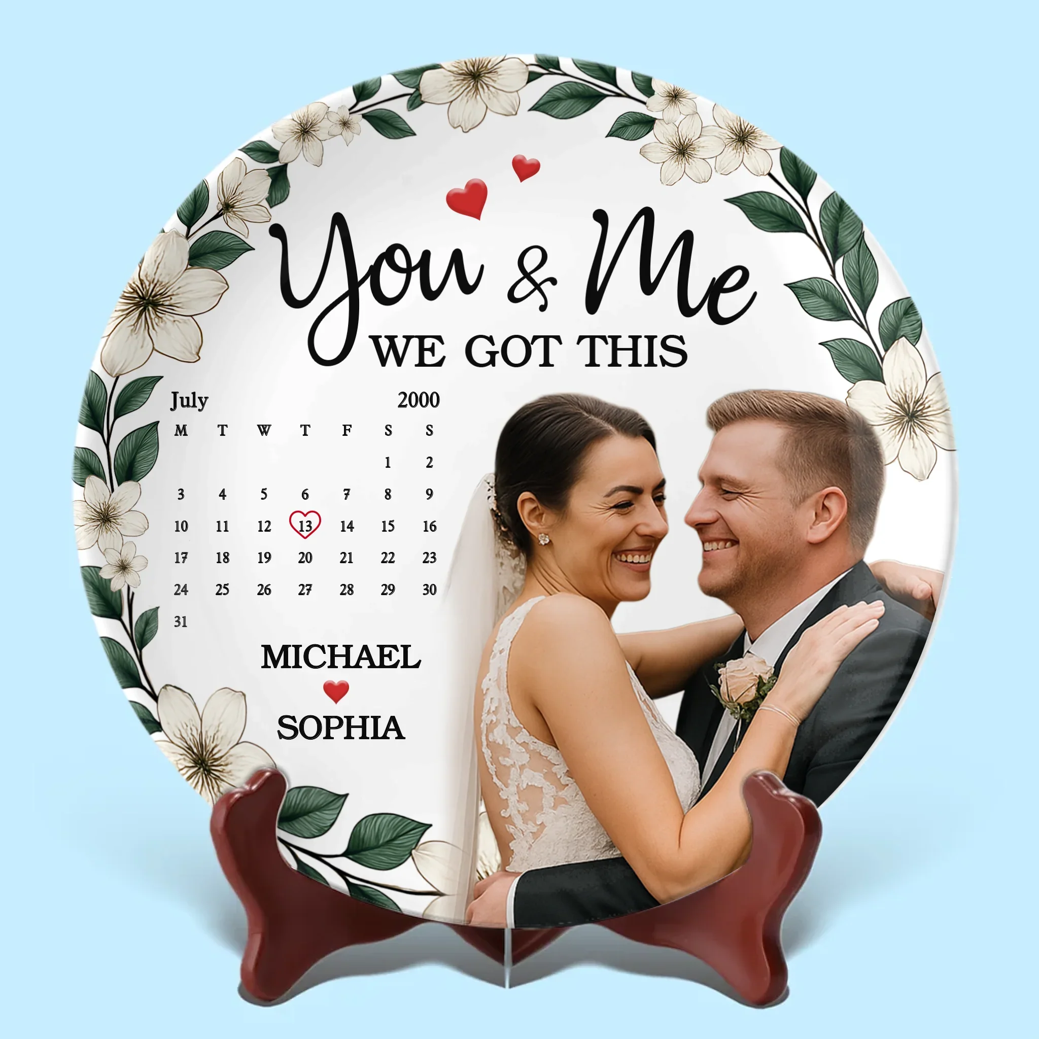 Custom Photo You And Me Always - Couple Personalized Custom Ceramic Plate - Gift For Husband Wife, Anniversary - Robaser