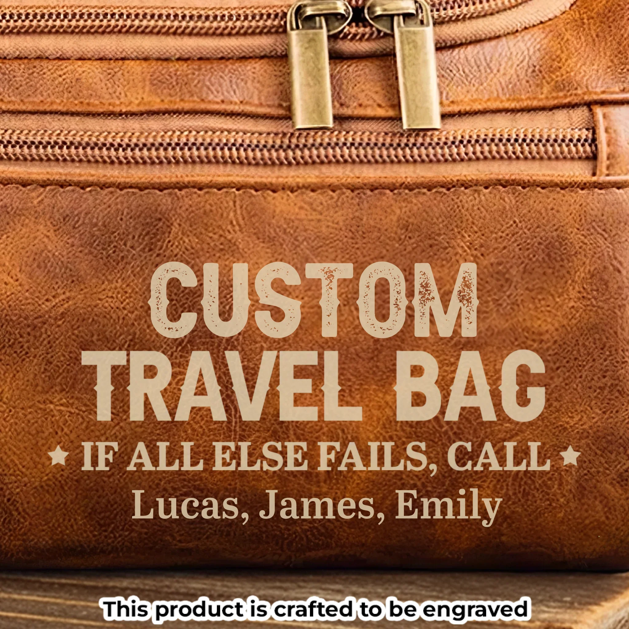 Custom Engraved Leather Toiletry Bag - Personalized Birthday Gifts For Dad, Grandpa - Generations Bound By Care - Robaser
