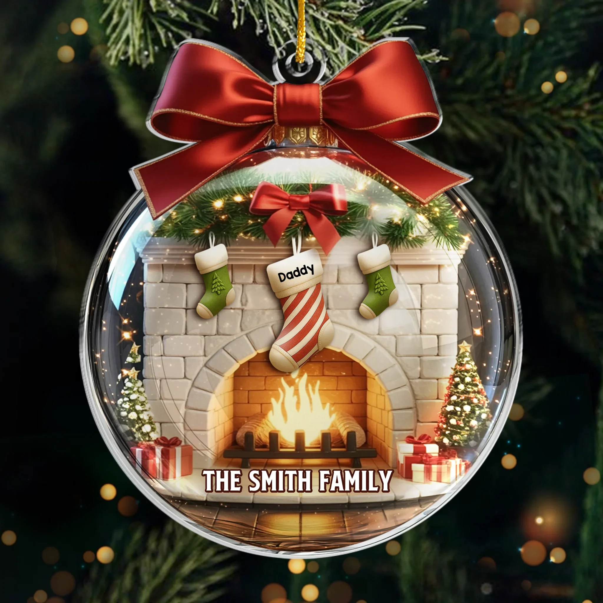 Custom Acrylic Ornament - Personalized Christmas Birthday Gifts For Mom, Dad, Kids - Family Love, Christmas Joy - Robaser