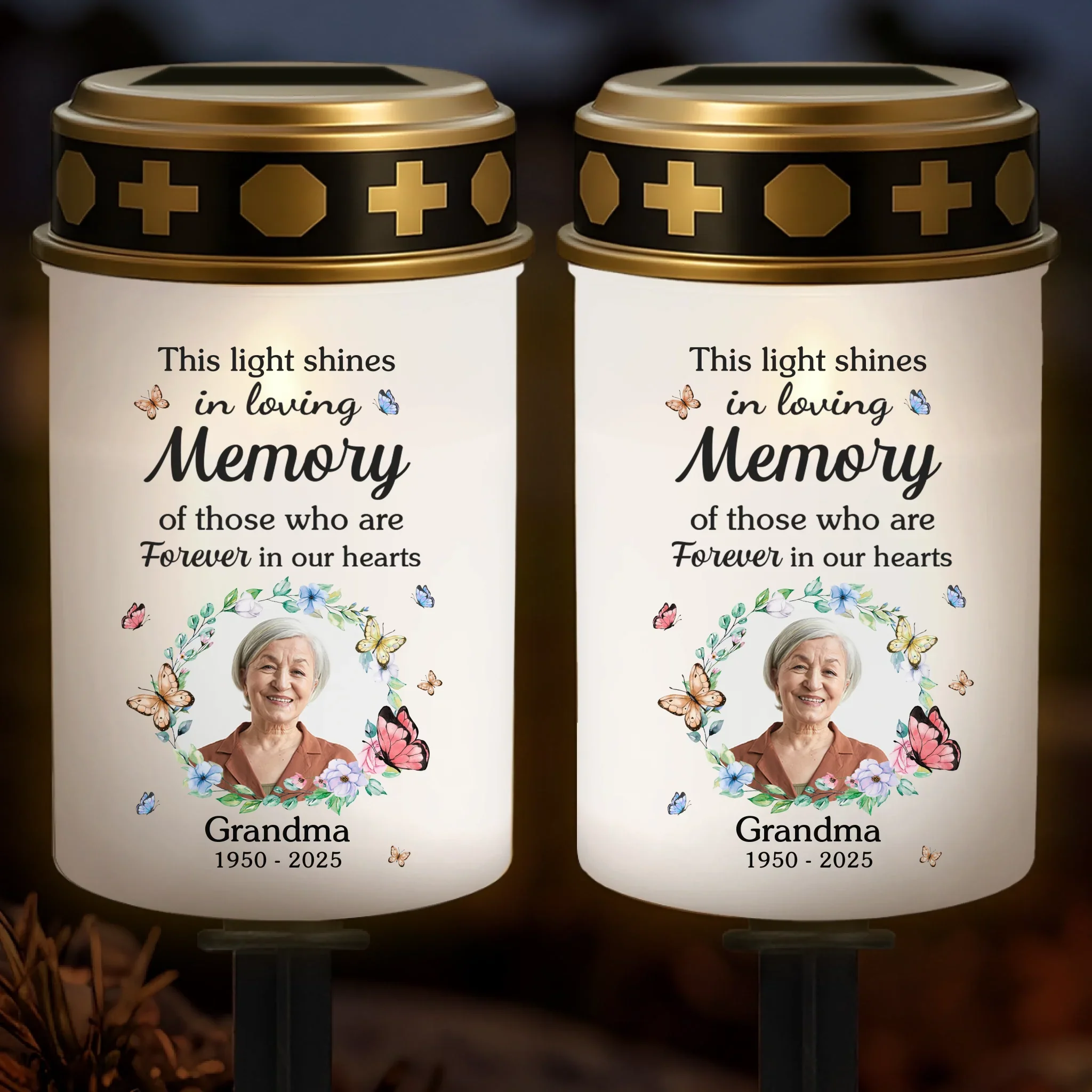 Custom Photo Solar Stake Lights - Personalized Memorial Sympathy Gifts For Loss Of Mom, Dad - Guiding Me Home With Your Love - Robaser