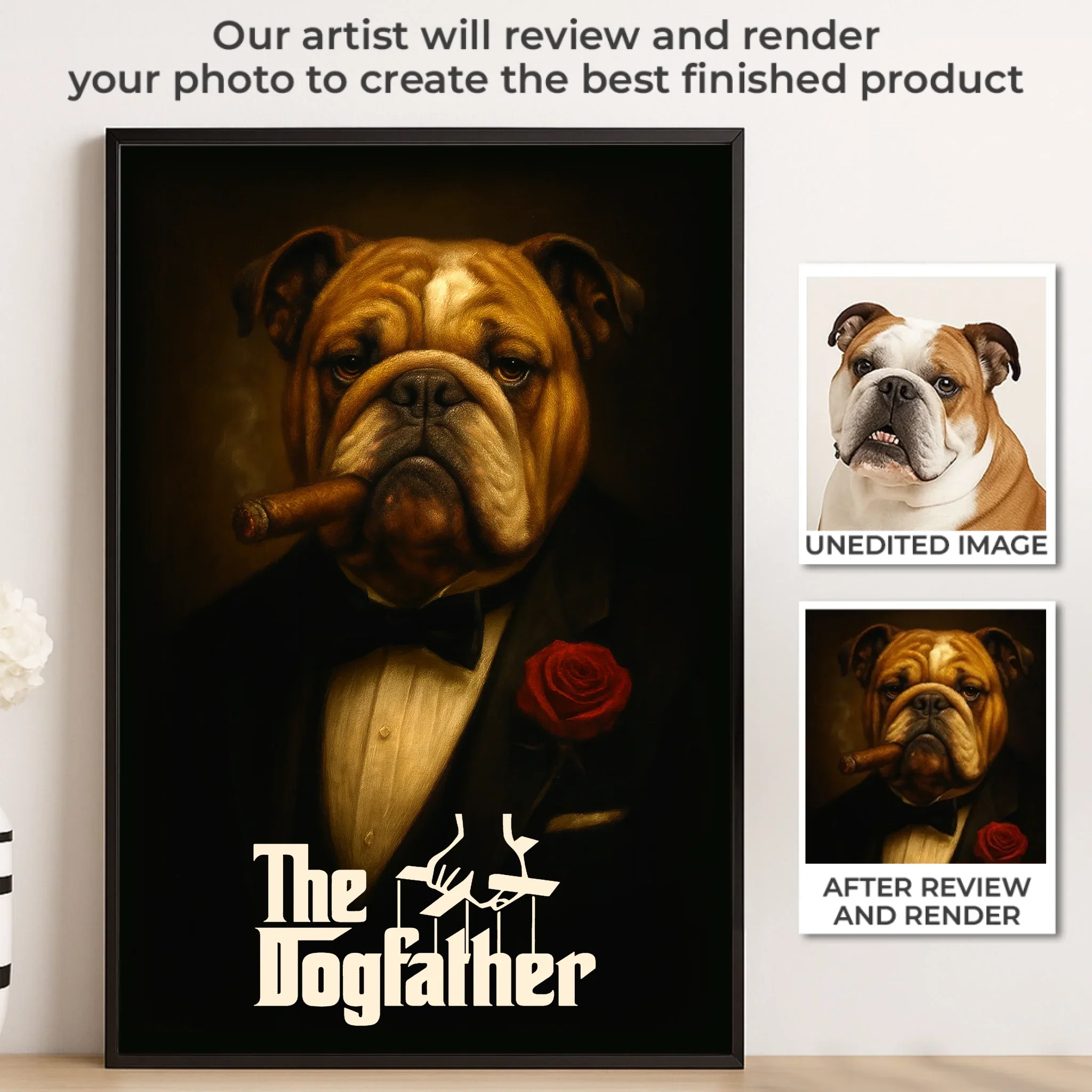 Custom Photo Vertical Poster - Personalized Birthday  Gifts For Dog Cat Lovers, Dog Dad And Mom, Cat Owners - Too Classy For Fetch - Robaser
