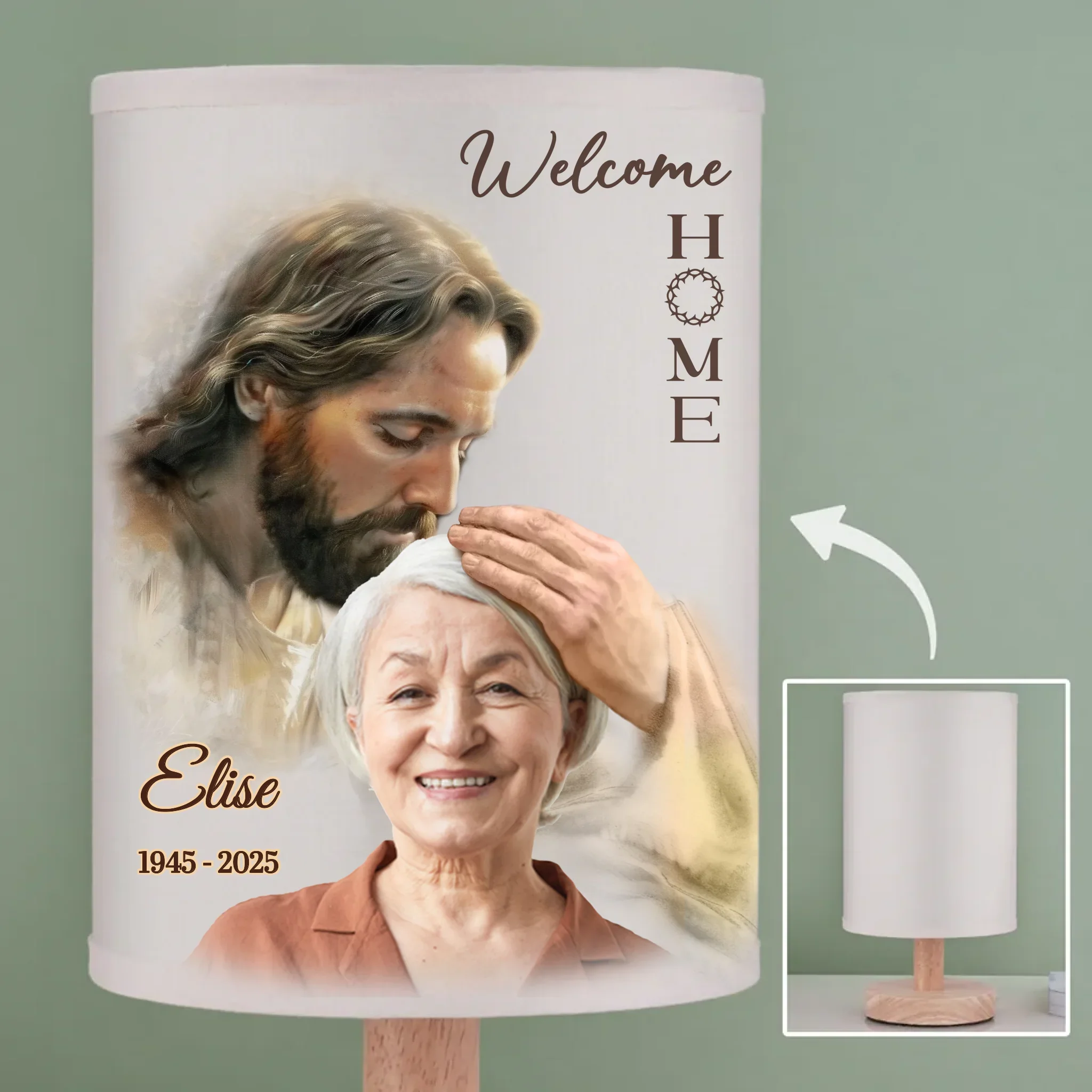 Custom Photo I'm Always With You - Memorial Personalized Custom Linen Bedside Table Lamp - Sympathy Gift For Family Members - Robaser