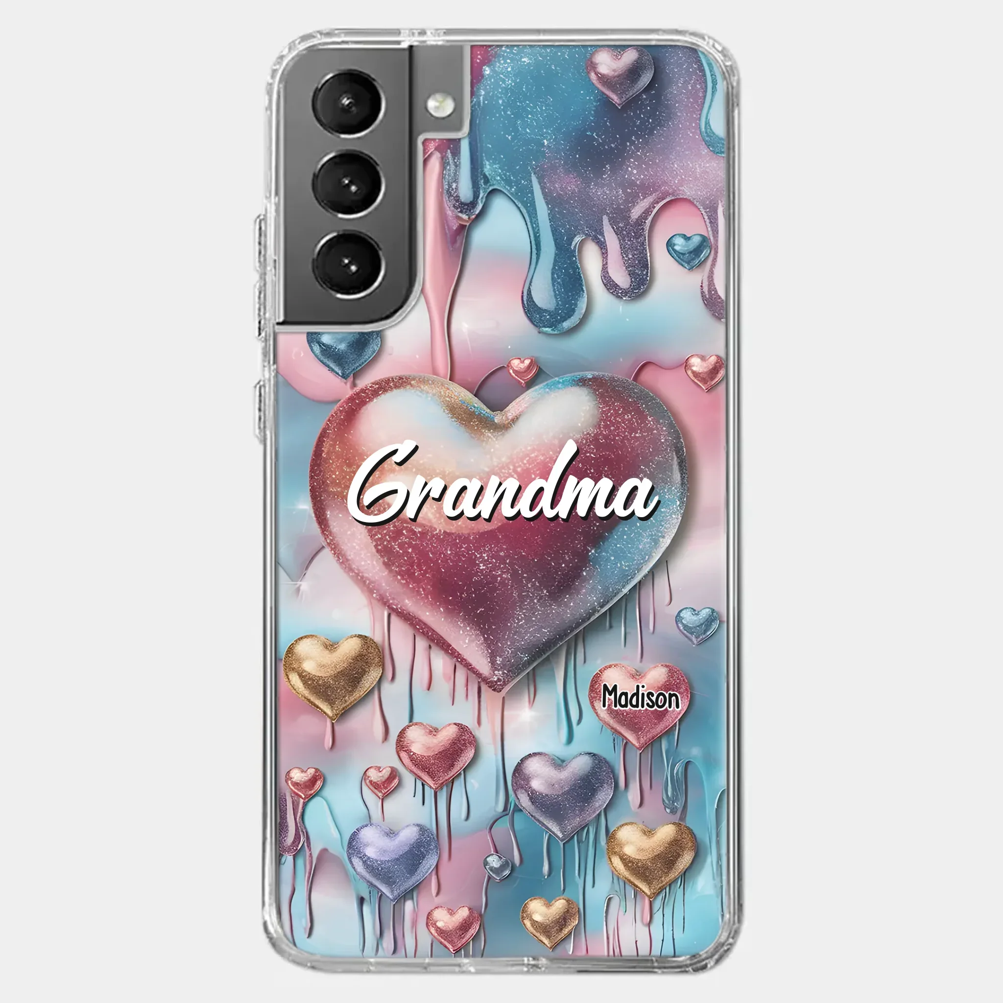 Forever In Grandmother's Heart - Family Personalized Custom 3D Inflated Effect Printed Clear Phone Case - Gift For Mom, Grandma - Robaser