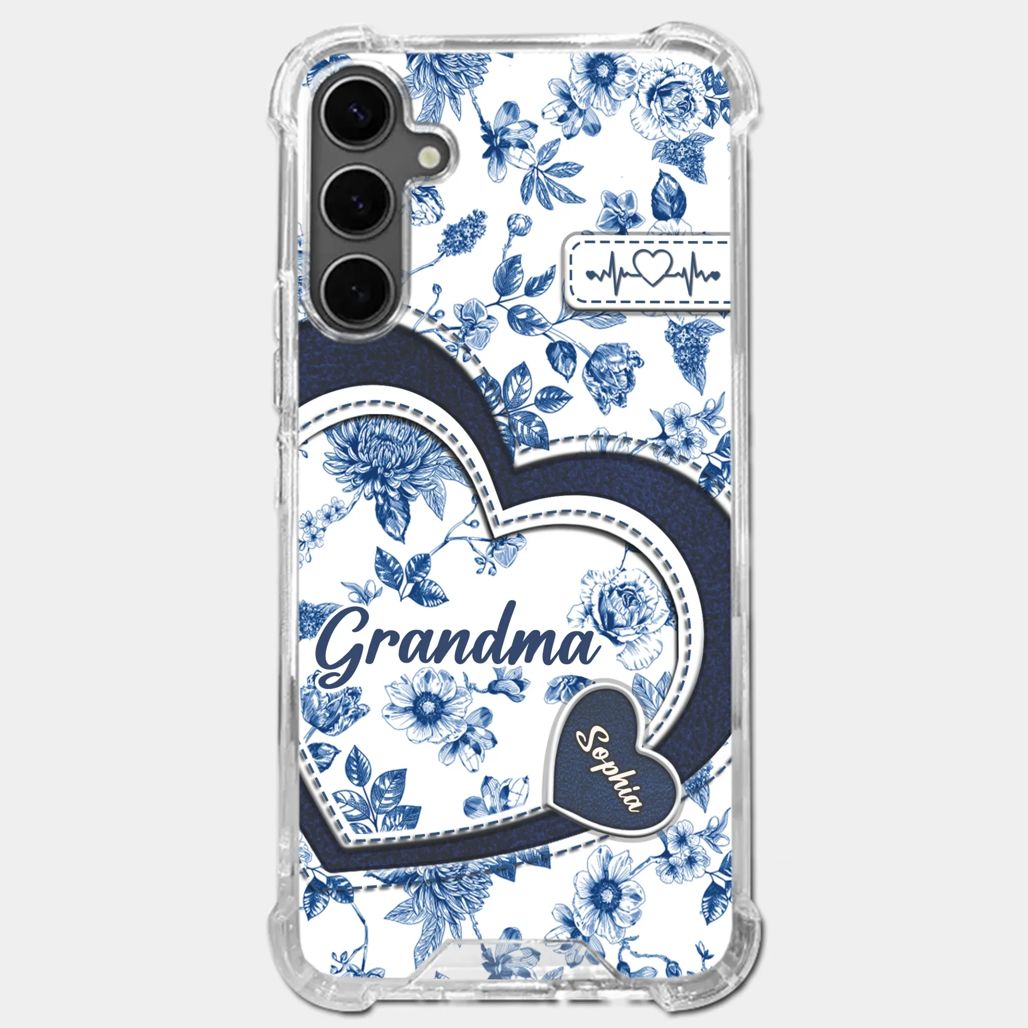Custom 3D Inflated Effect Printed Clear Phone Case - Personalized Birthday Gifts For Mom, Grandma - Grandma Love Never Fades - Robaser