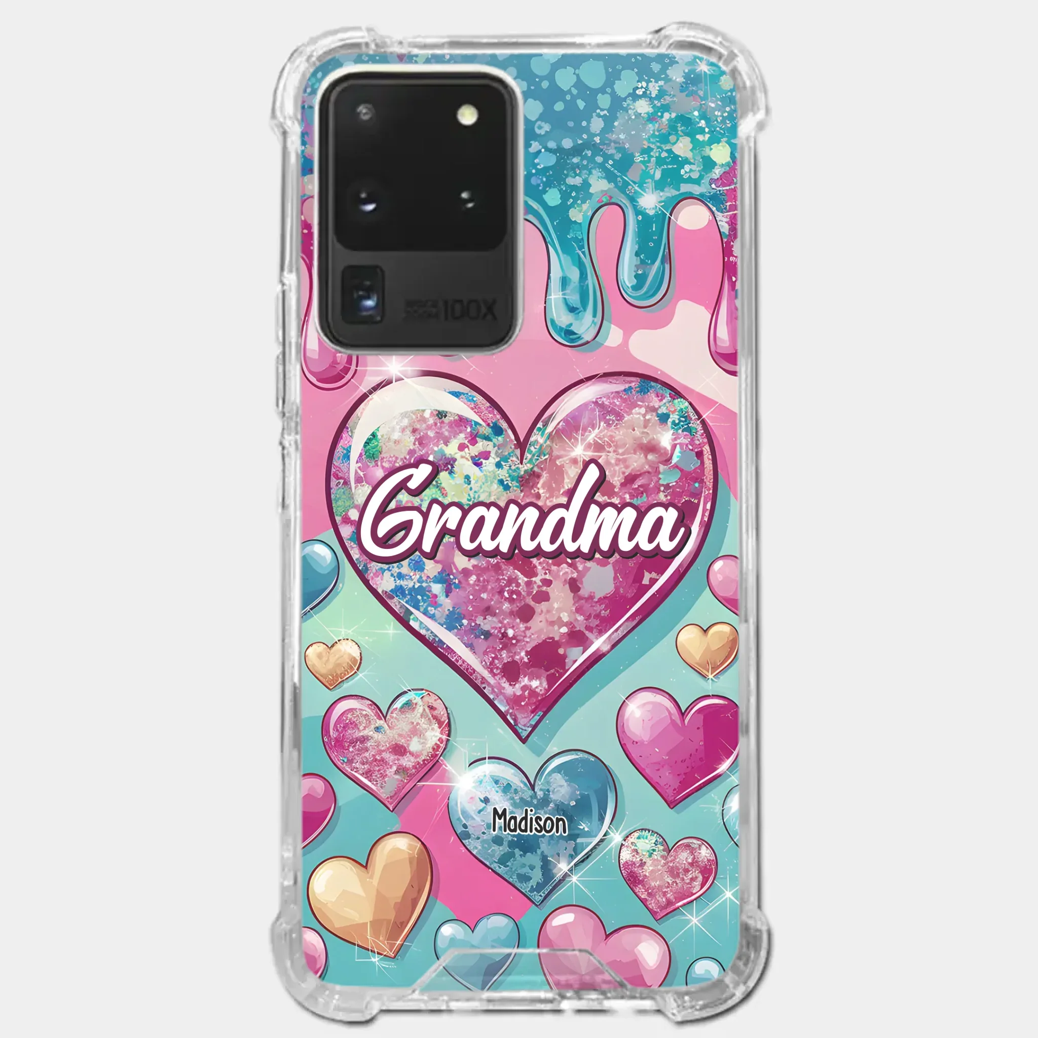 A Grandmother  s Heart Holds Forever Love - Family Personalized Custom 3D Inflated Effect Printed Clear Phone Case - Gift For Mom, Grandma - Robaser