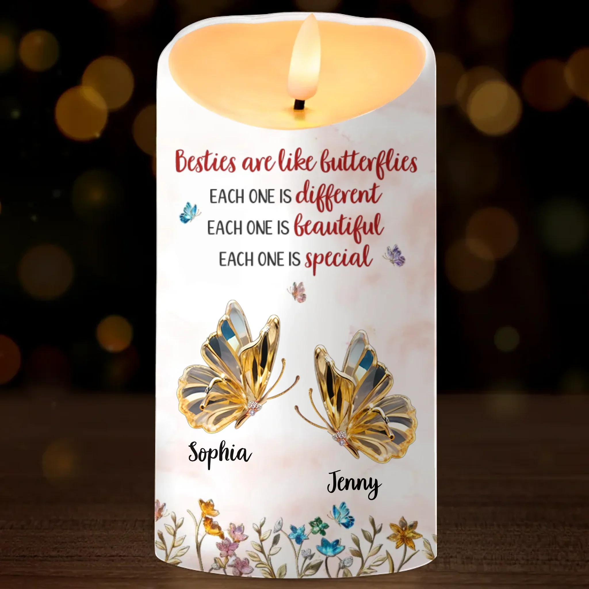 Custom LED Candle - Personalized Best Friend Christmas Birthday Gifts For Women, Besties, Sisters, BFF - My Calm Corner - Robaser