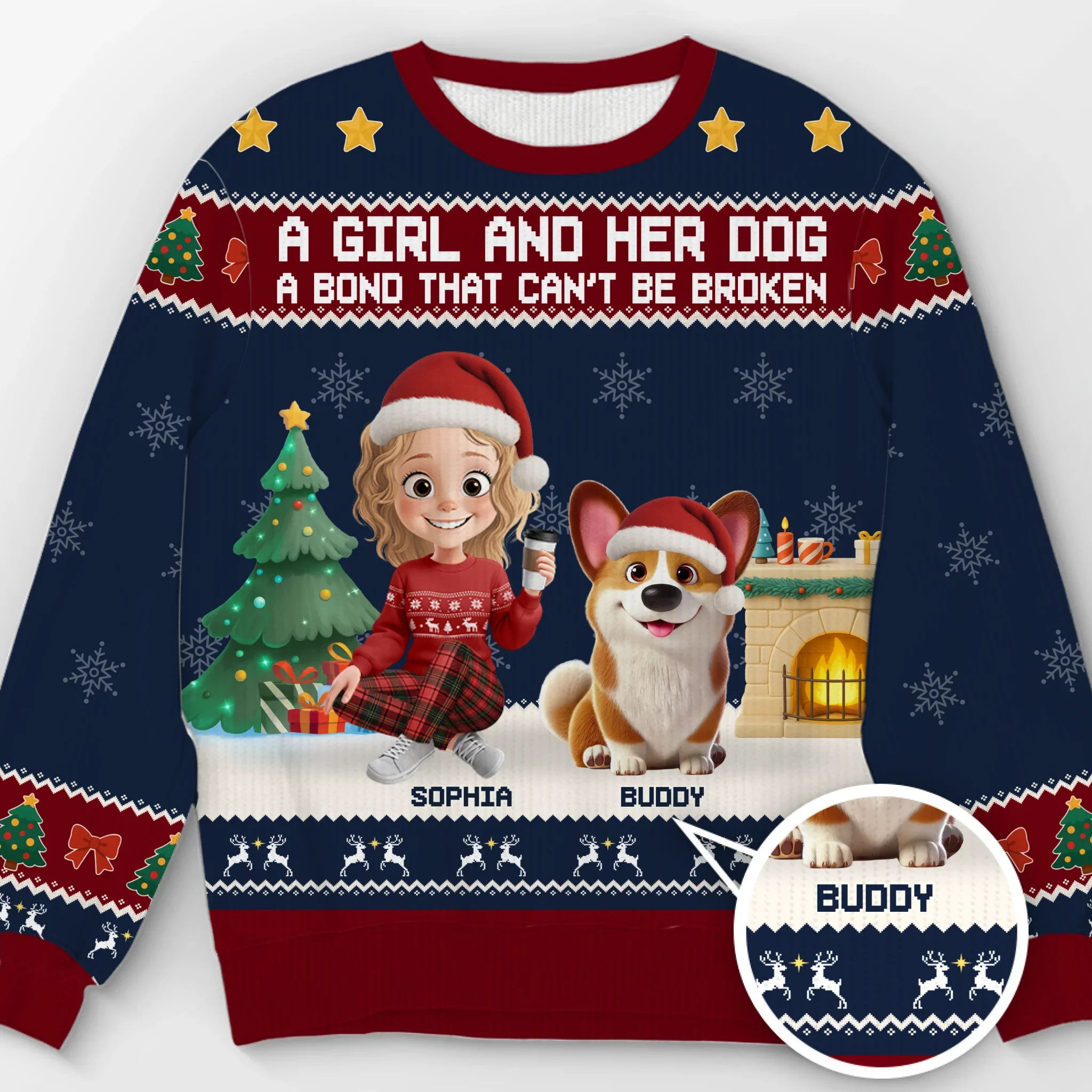 Custom Unisex Ugly Sweatshirt - Personalized  Christmas Birthday Gifts For Dog Cat Lovers, Dog Dad And Mom, Cat Owners - Forever My Fur Family - Robaser