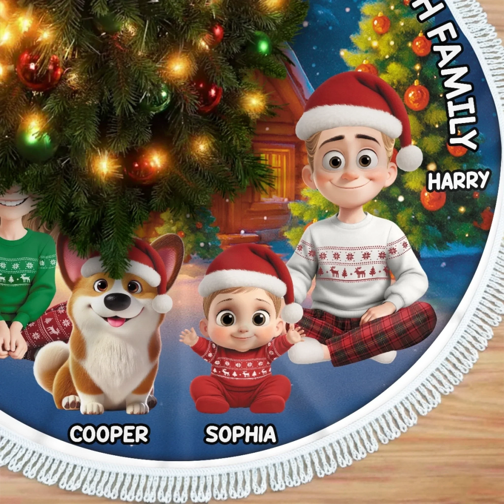 Custom Tree Skirt - Personalized Christmas Birthday Gifts For Mom, Dad, Brother, Sister, Kids - Love Warms Our Christmas Home - Robaser