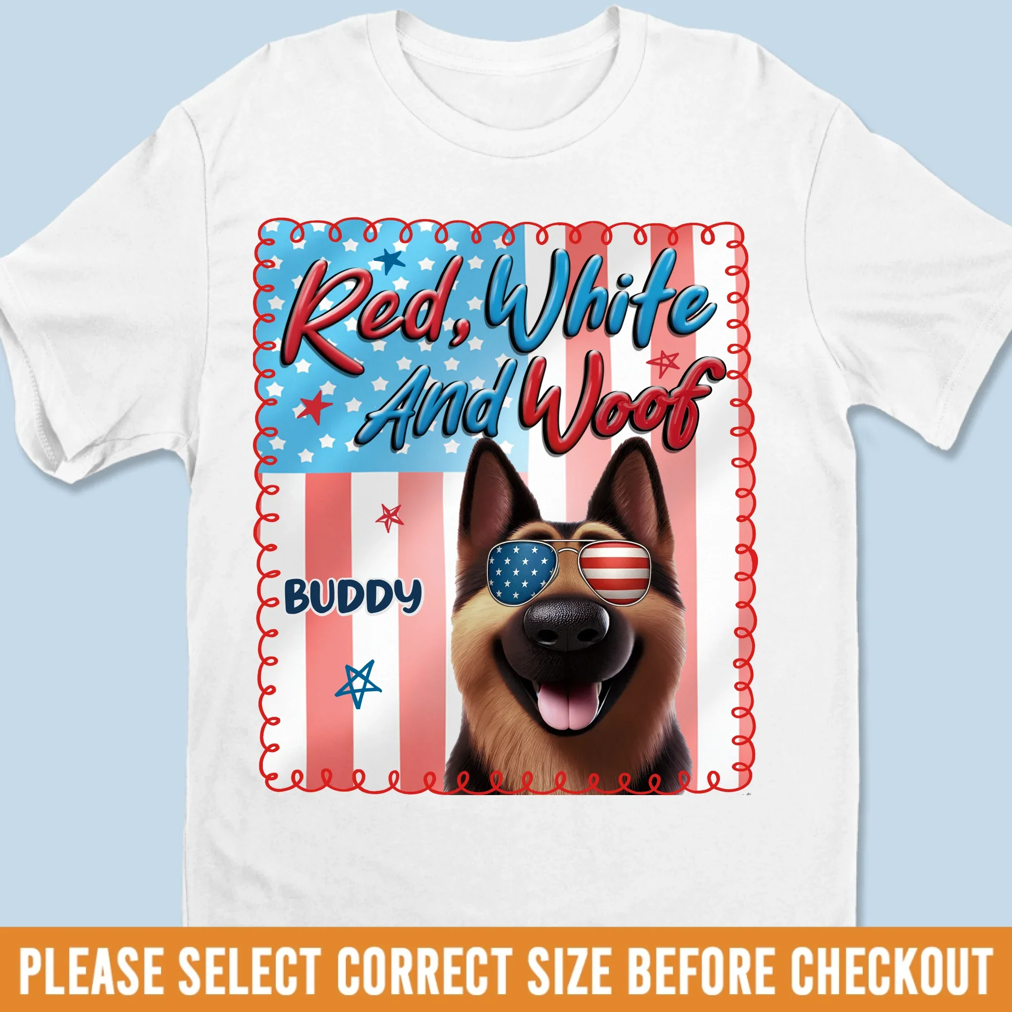 Custom Unisex T-shirt, Premium T-shirt, Hoodie - Personalized 4th Of July Gifts For Dog Lovers, Dog Dad And Mom - Pawtriotic Vibes - Robaser