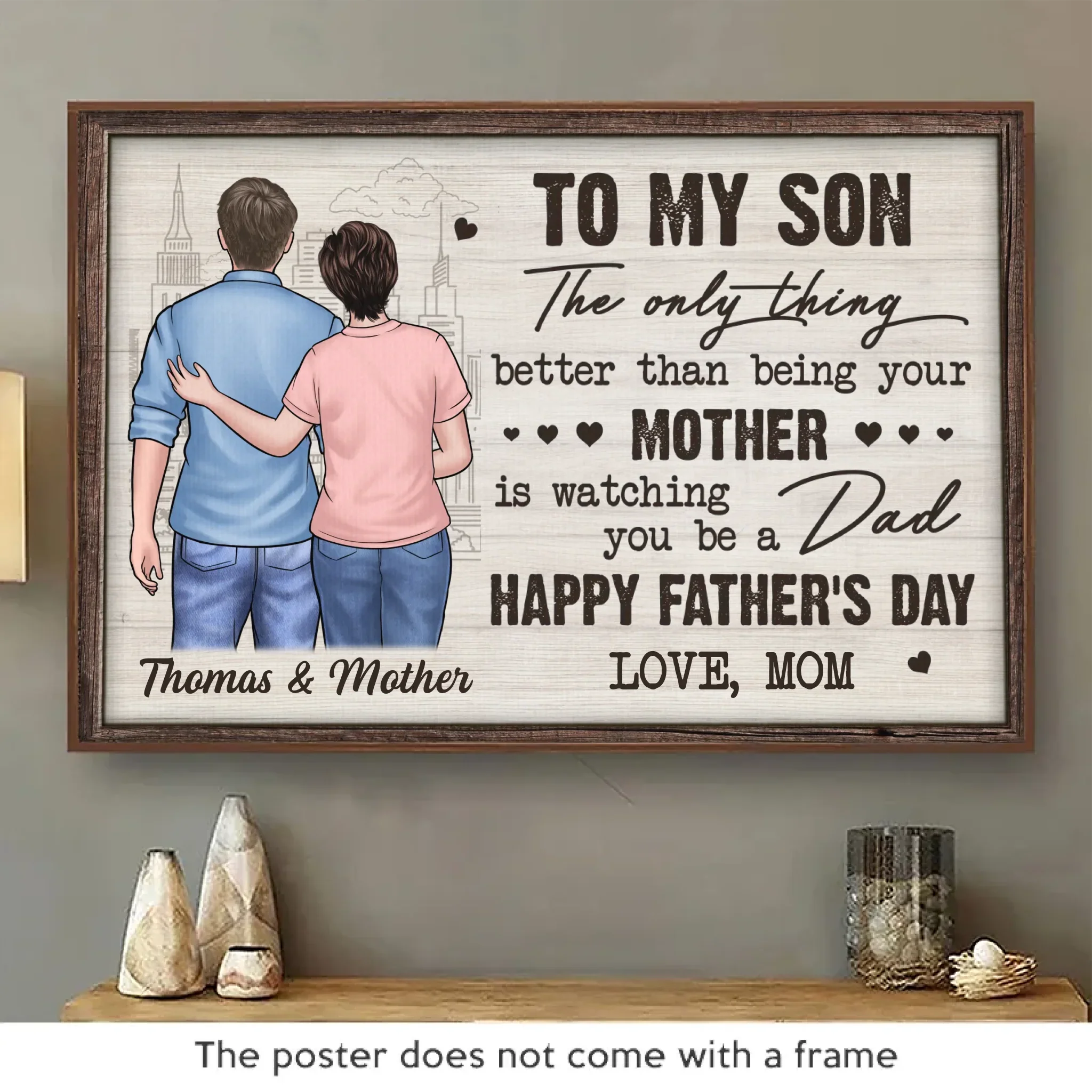 Watching You Become A Dad Has Been My Proudest Moment - Family Personalized Custom Horizontal Poster - Father's Day, Gift For Son - Robaser