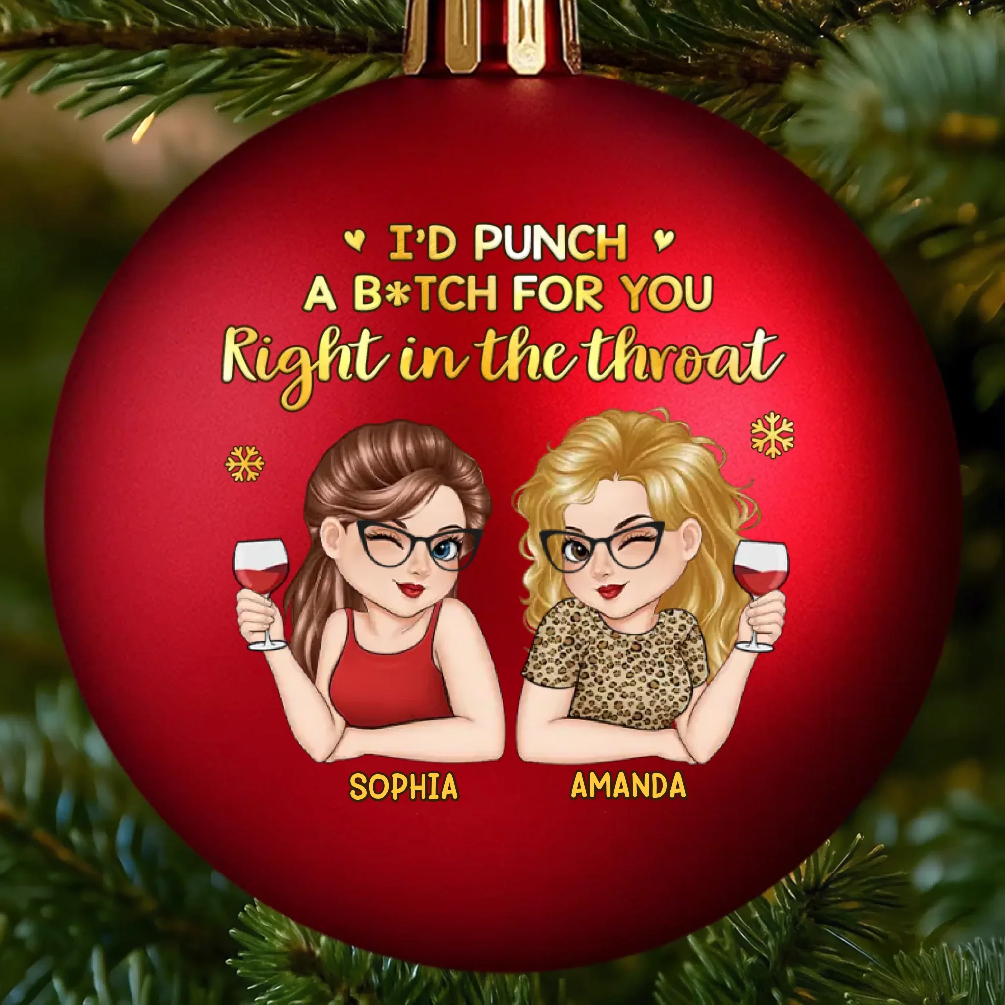 Custom Colored Ball Ornament - Personalized Best Friend Christmas Birthday Gifts For Women, Besties, Sisters, BFF - Bestie Bonds Stronger Than Ever - Robaser