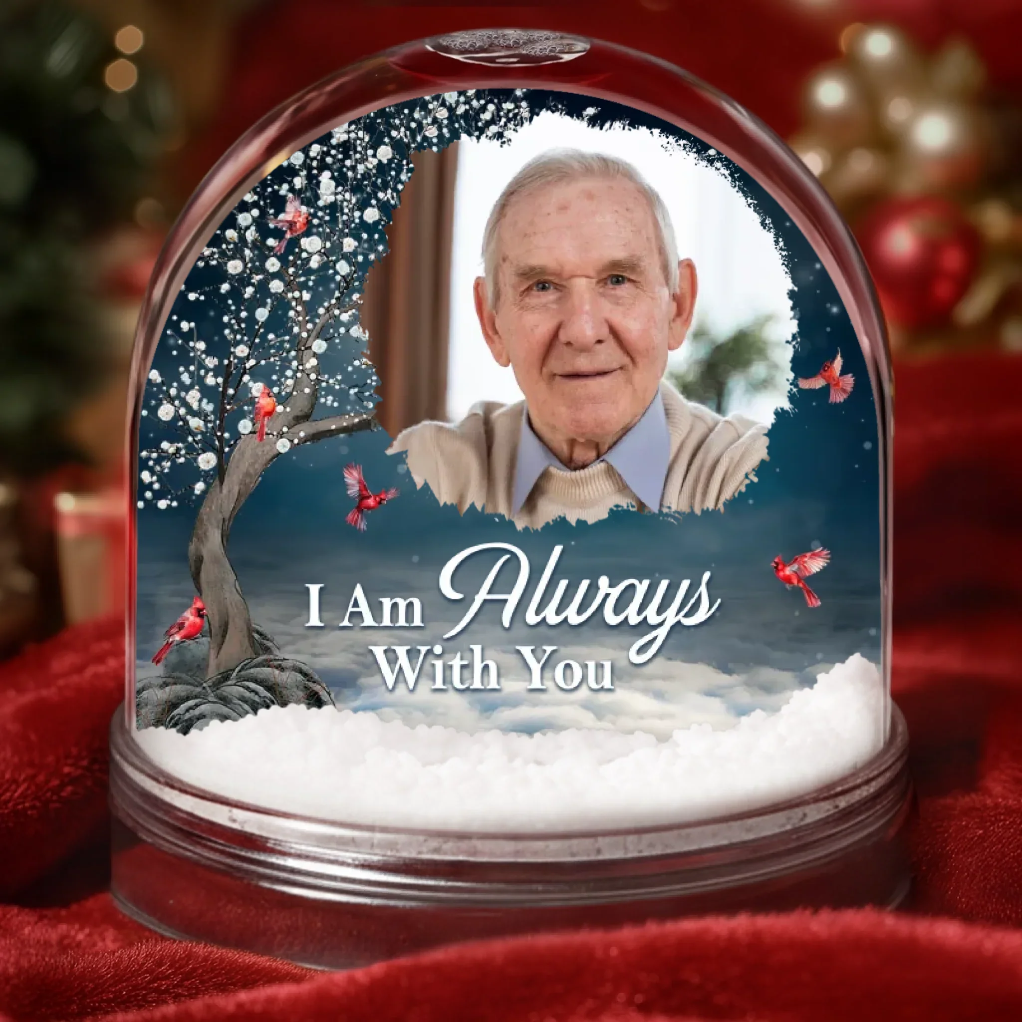 Custom Photo Acrylic Snow Globe - Personalized Christmas Memorial Sympathy Gifts For Loss Of Mom, Dad - Forever Treasured In Every Heart - Robaser