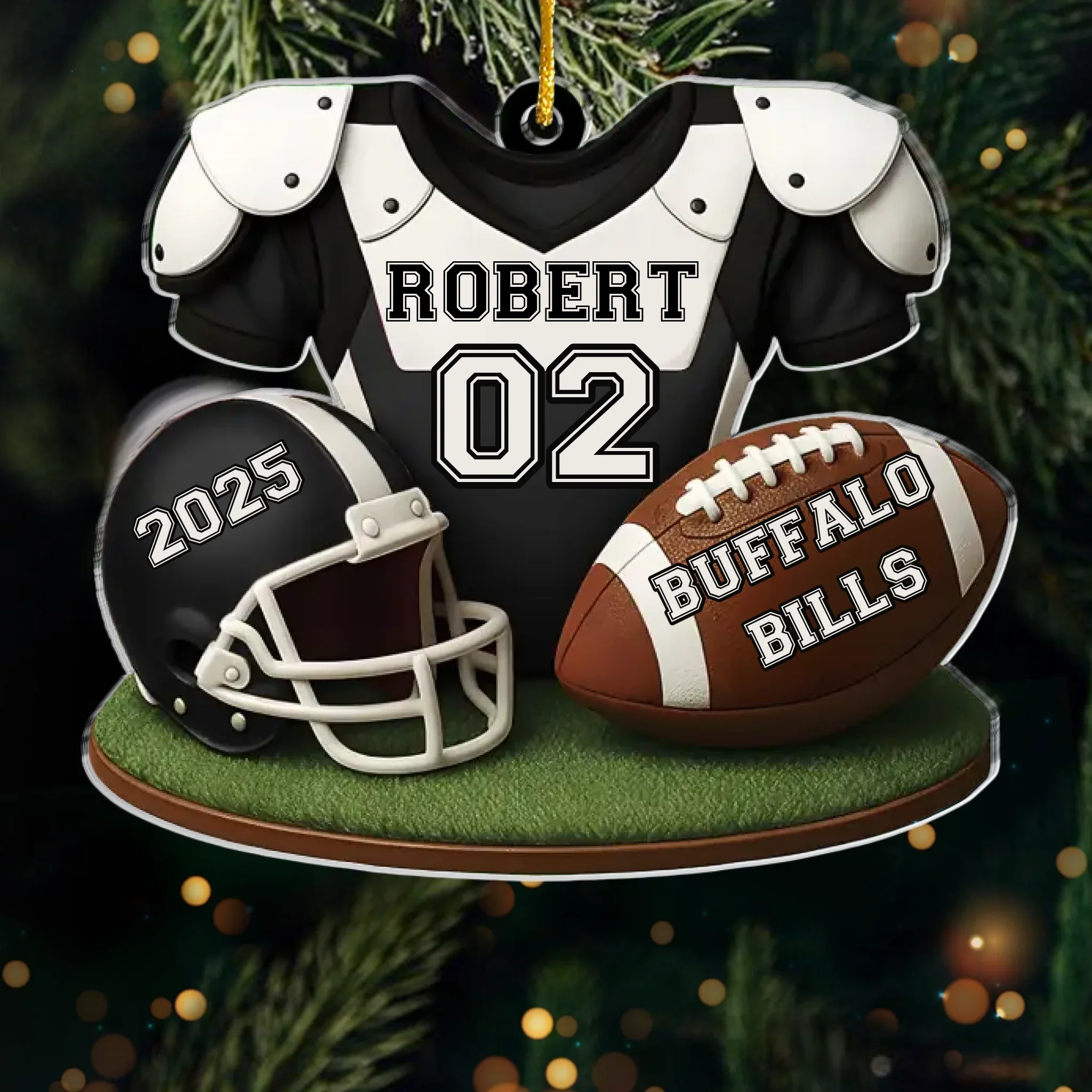 Custom American Football Acrylic Ornament - Personalized Gift For Birthday, Football Football Lovers, NFL Fans, Sport Lovers, Senior Graduation Gift, Christmas Gifts, Christmas Decoration - Swing For Glory - Robaser