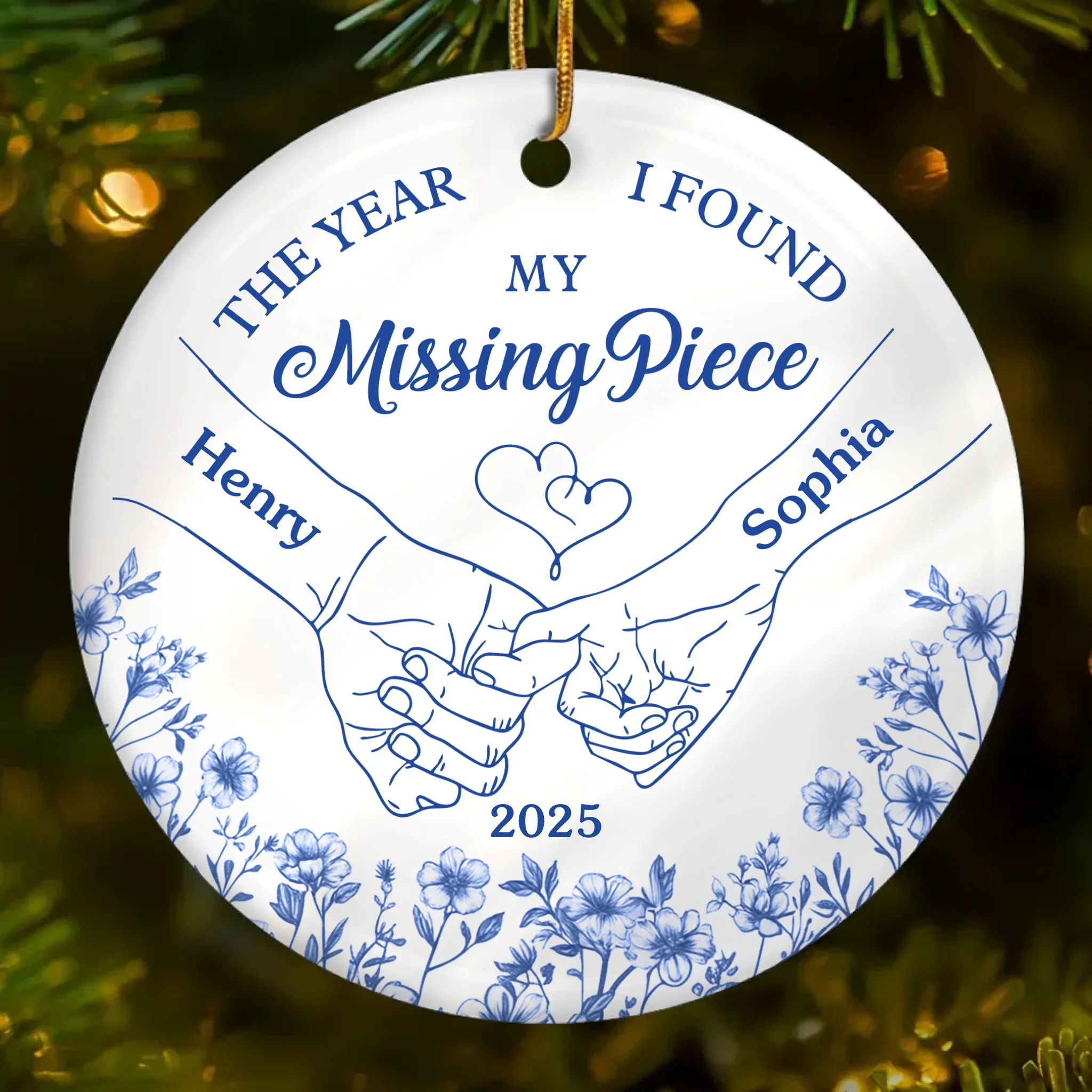 Custom Ceramic Ornament - Personalized Anniversary Christmas Wedding Gifts For Husband And Wife, Him And Her -  Forever Yours, Forever Mine - Robaser