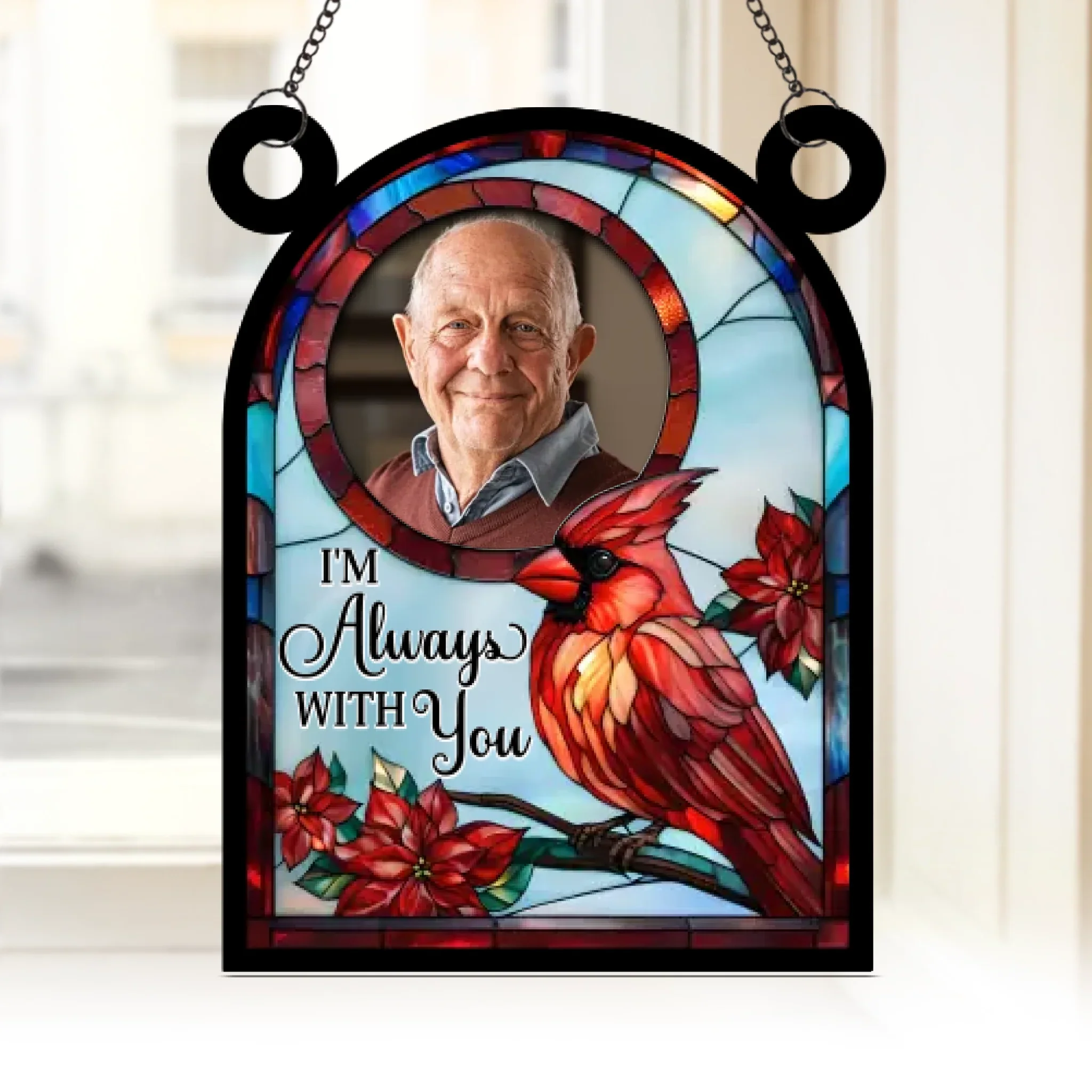 Custom Photo Window Hanging Suncatcher Ornament - Personalized Memorial Sympathy Gifts For Loss Of Mom, Dad - Memories Of Love Live On - Robaser