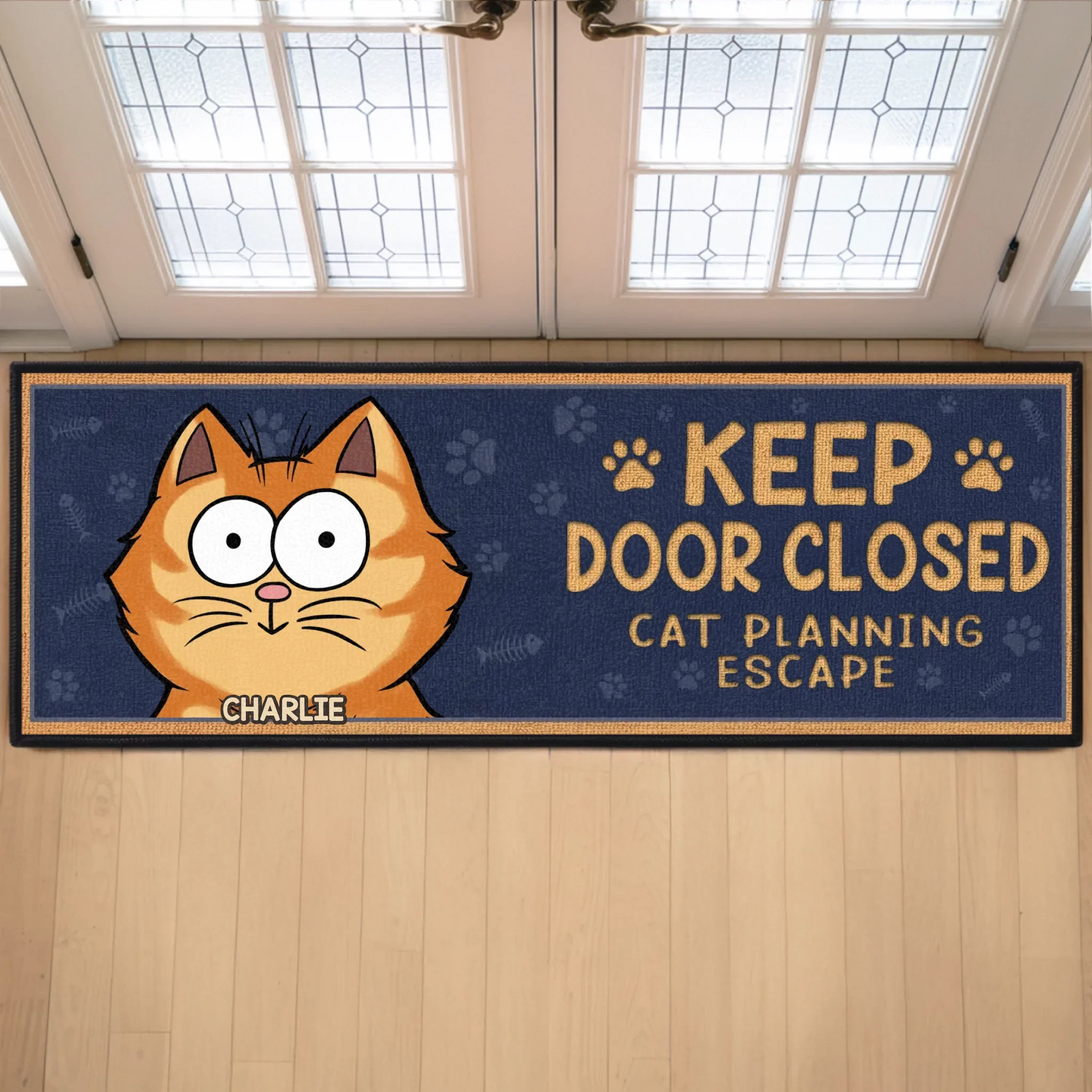 Custom Runner Rug - Personalized Birthday Gifts For Cat Lovers, Cat Mom And Dad - The Boss Cats Are Watching - Robaser