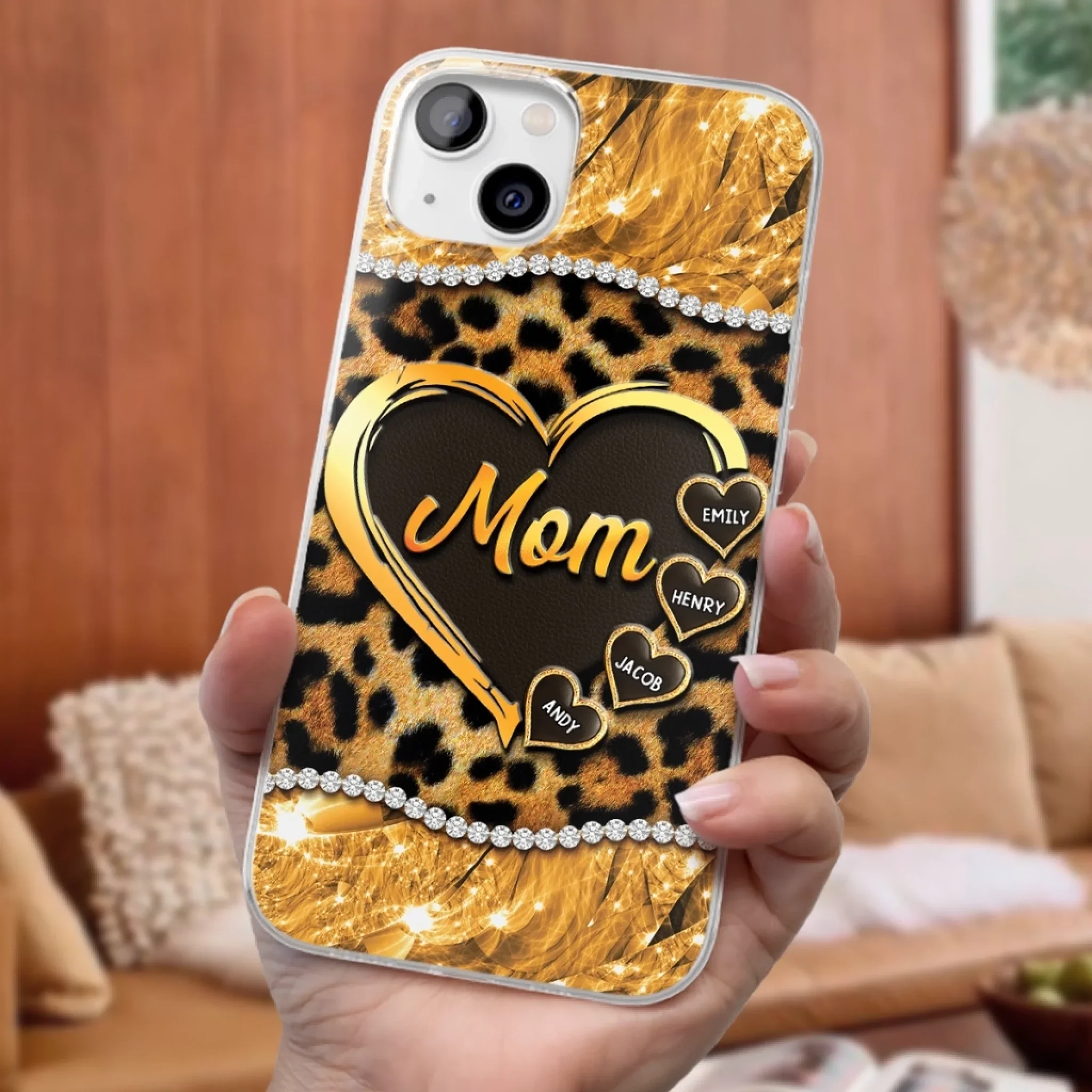 Custom 3D Inflated Effect Printed Clear Phone Case - Personalized Mother's Day Gifts For Mother, Grandmother - Shine Like A Diamond - Robaser