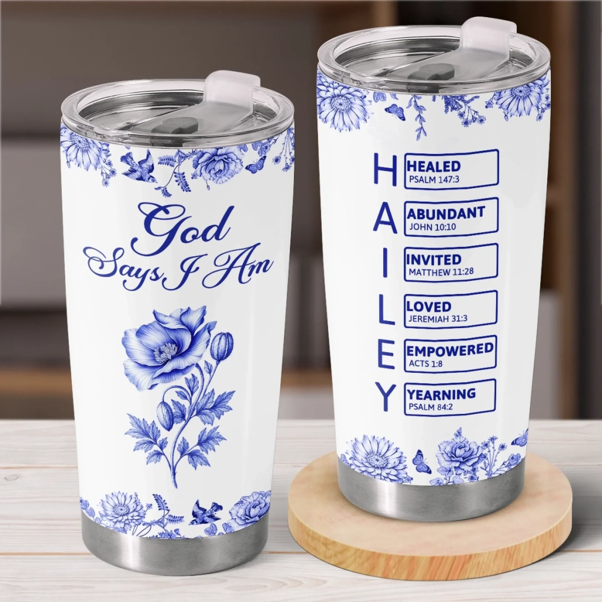 Custom Tumbler - Personalized Best Friend Birthday Gifts For Women, Besties, Sisters, BFF, Family, Yourself - God Says I Am - Robaser