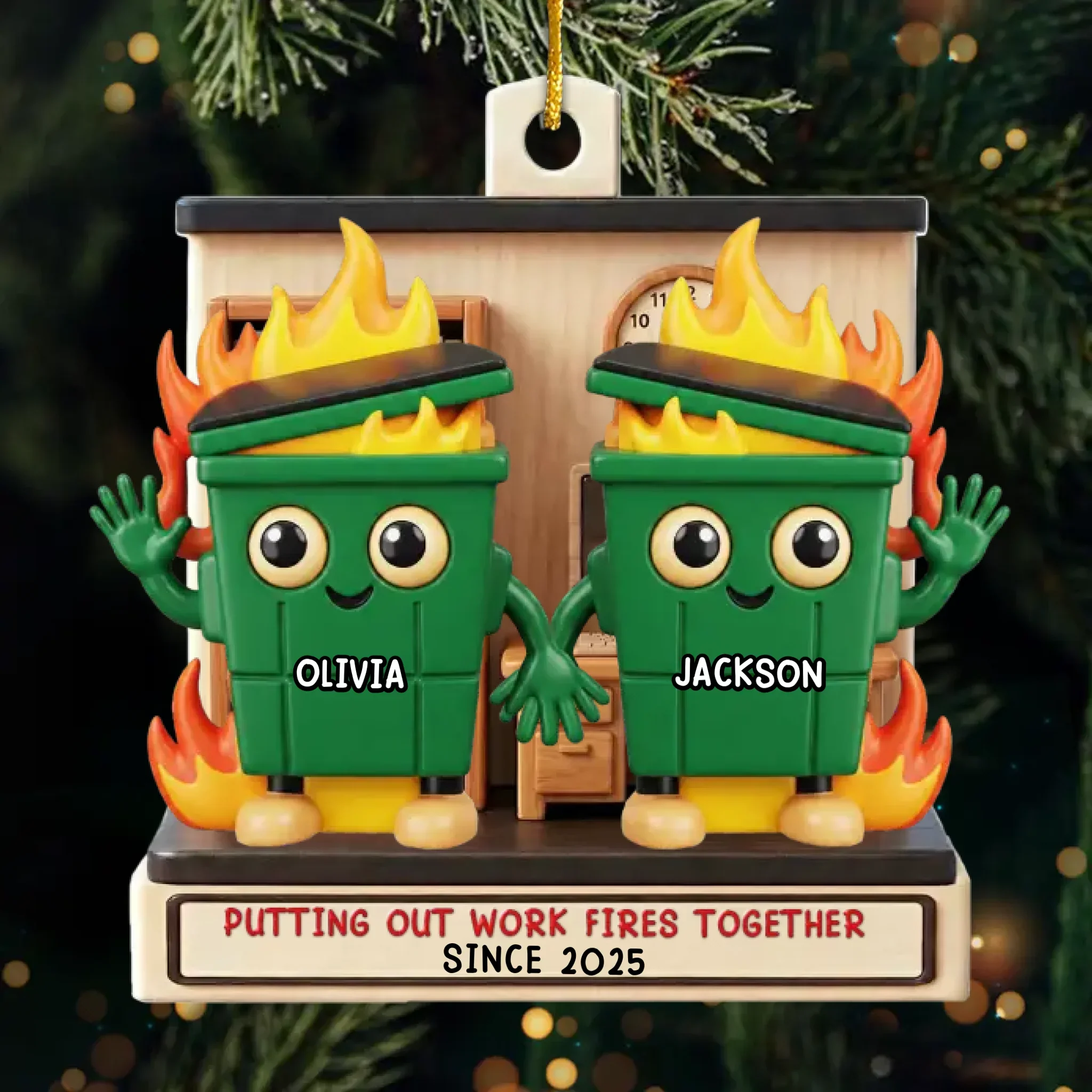 Custom Acrylic Ornament - Personalized Christmas Funny Gifts For Coworker, Work Bestie - Best Office Buddy Ever - Robaser