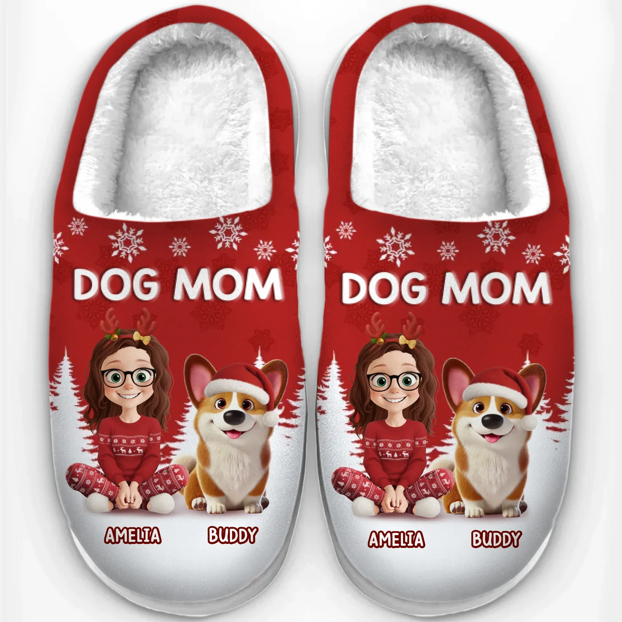 Custom Fluffy Slippers - Personalized Christmas Birthday Gifts For Dog Lovers, Dog Dad And Mom - Pawfect Vibes Only - Robaser
