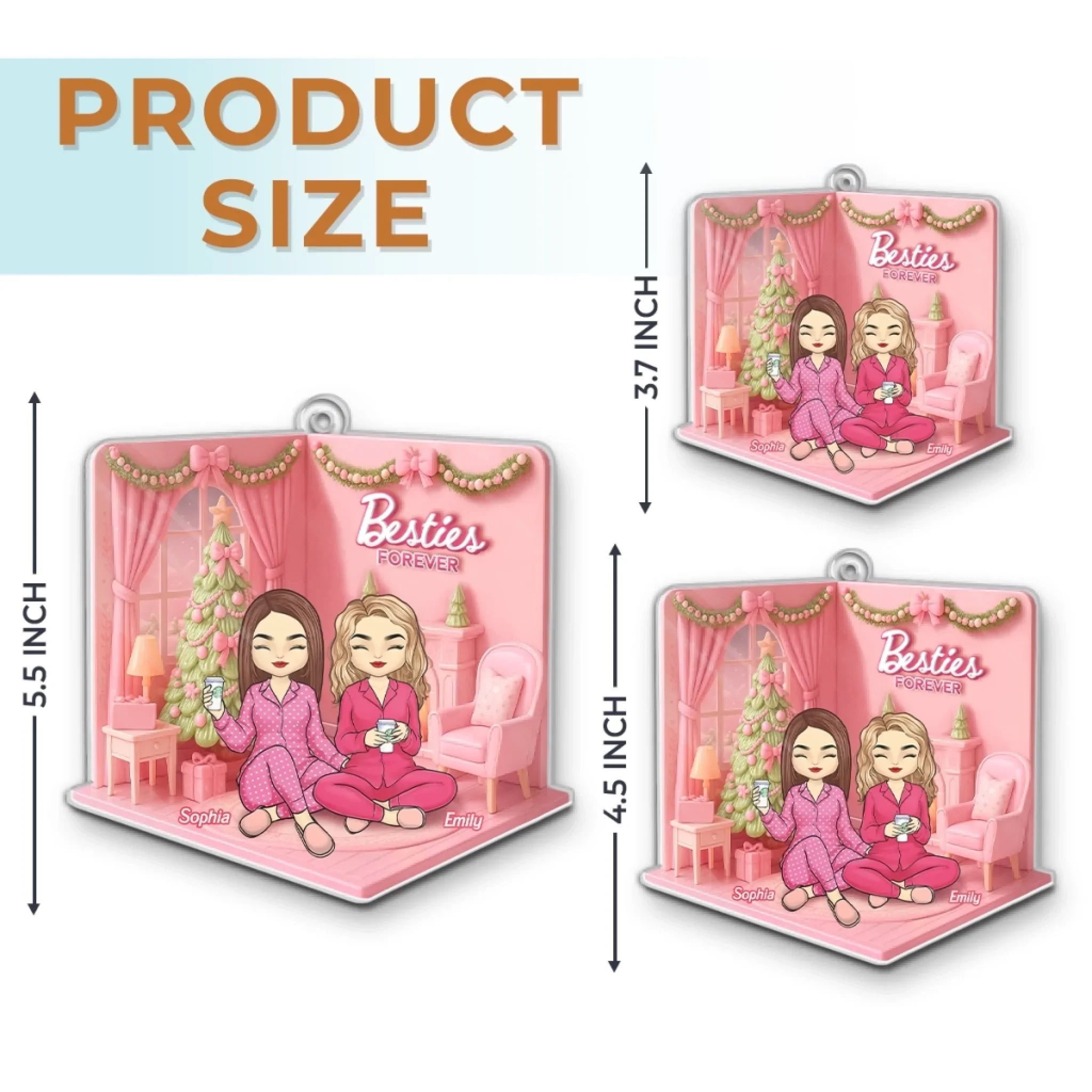 Custom Acrylic Ornament - Personalized Best Friend Birthday Gifts For Women, Besties, Sisters, BFF - Cozy Nights With Bestie - Robaser