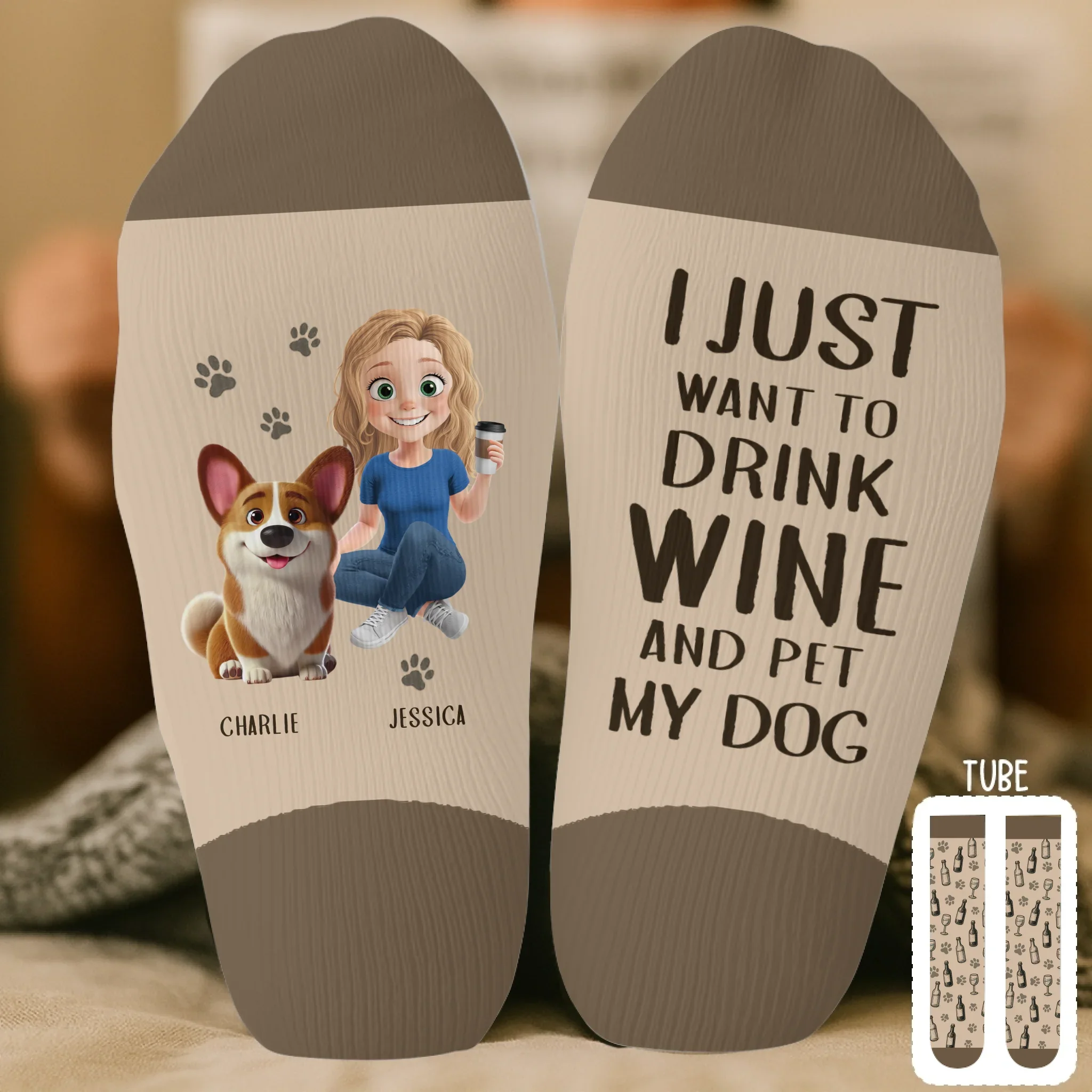 Custom Crew Socks - Personalized Birthday Gifts For Dog Lovers, Dog Dad And Mom - Dog Hair, Don  t Care - Robaser
