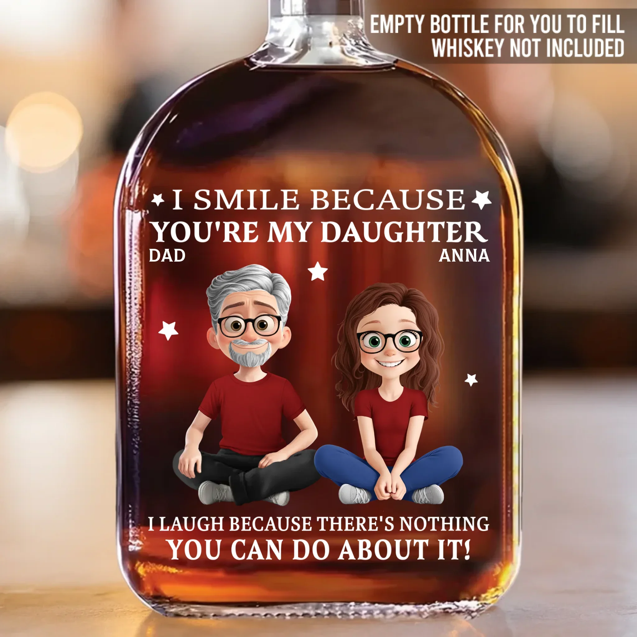 Custom Whiskey Bottle - Personalized Birthday Gifts For Mom, Dad, Son, Daughter - Good Times Flow - Robaser