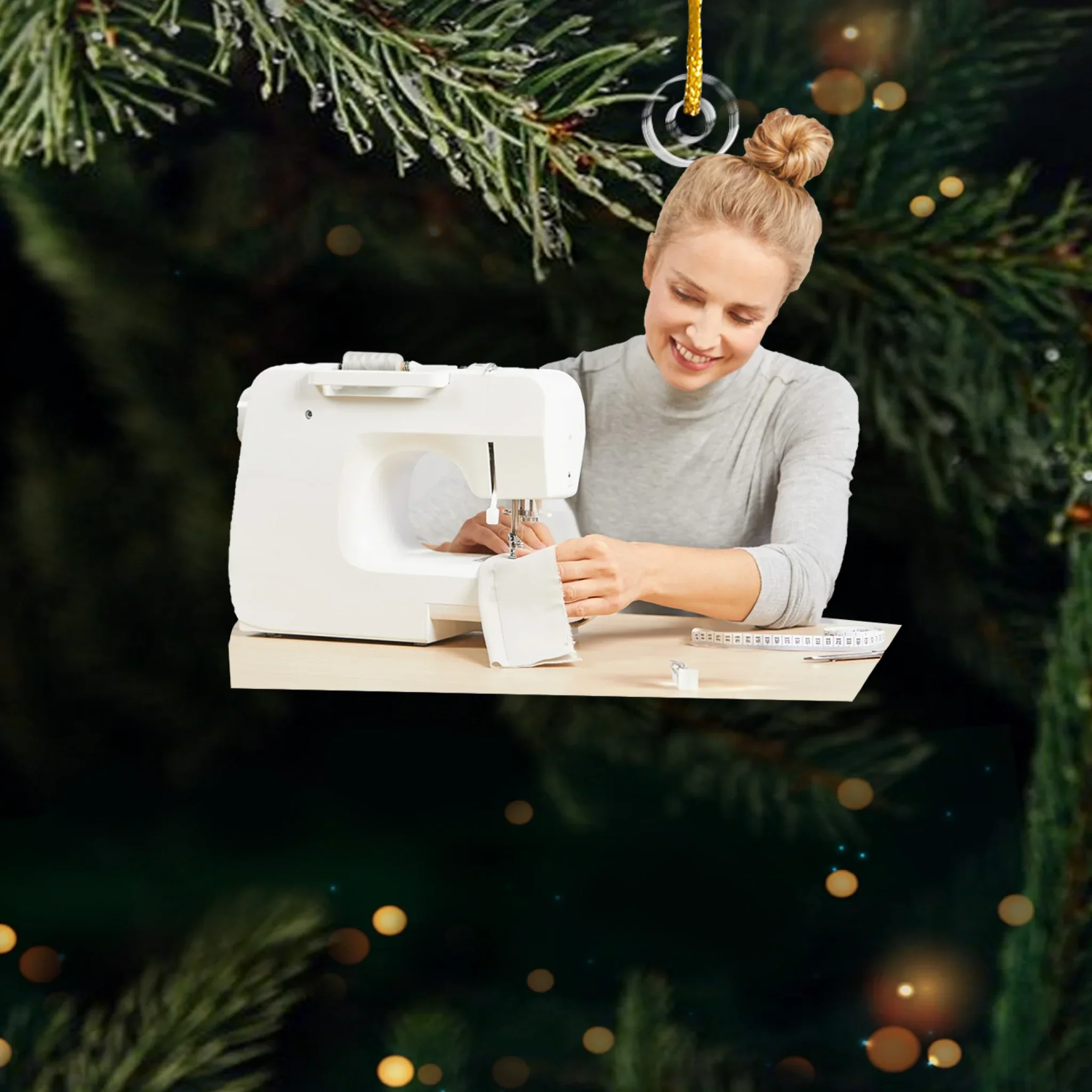 Custom Photo Acrylic Ornament - Personalized Christmas Birthday Gifts For Besties, Sisters, BFF, Family, Yourself - My Time My Happy Space - Robaser