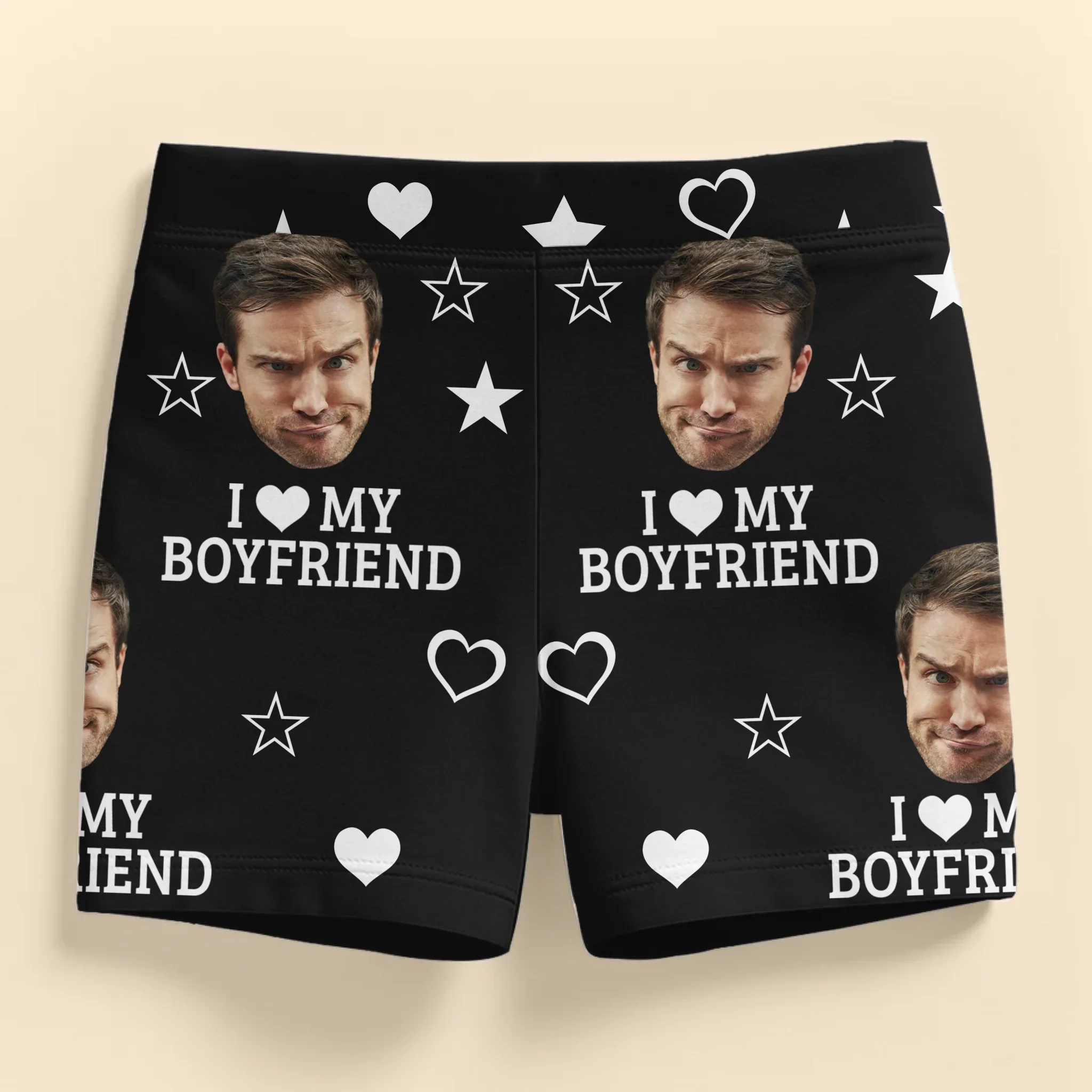 Custom Photo Short Leggings - Personalized Personalized Gifts For Husband And Wife, Him And Her - I Love My Husband - Robaser