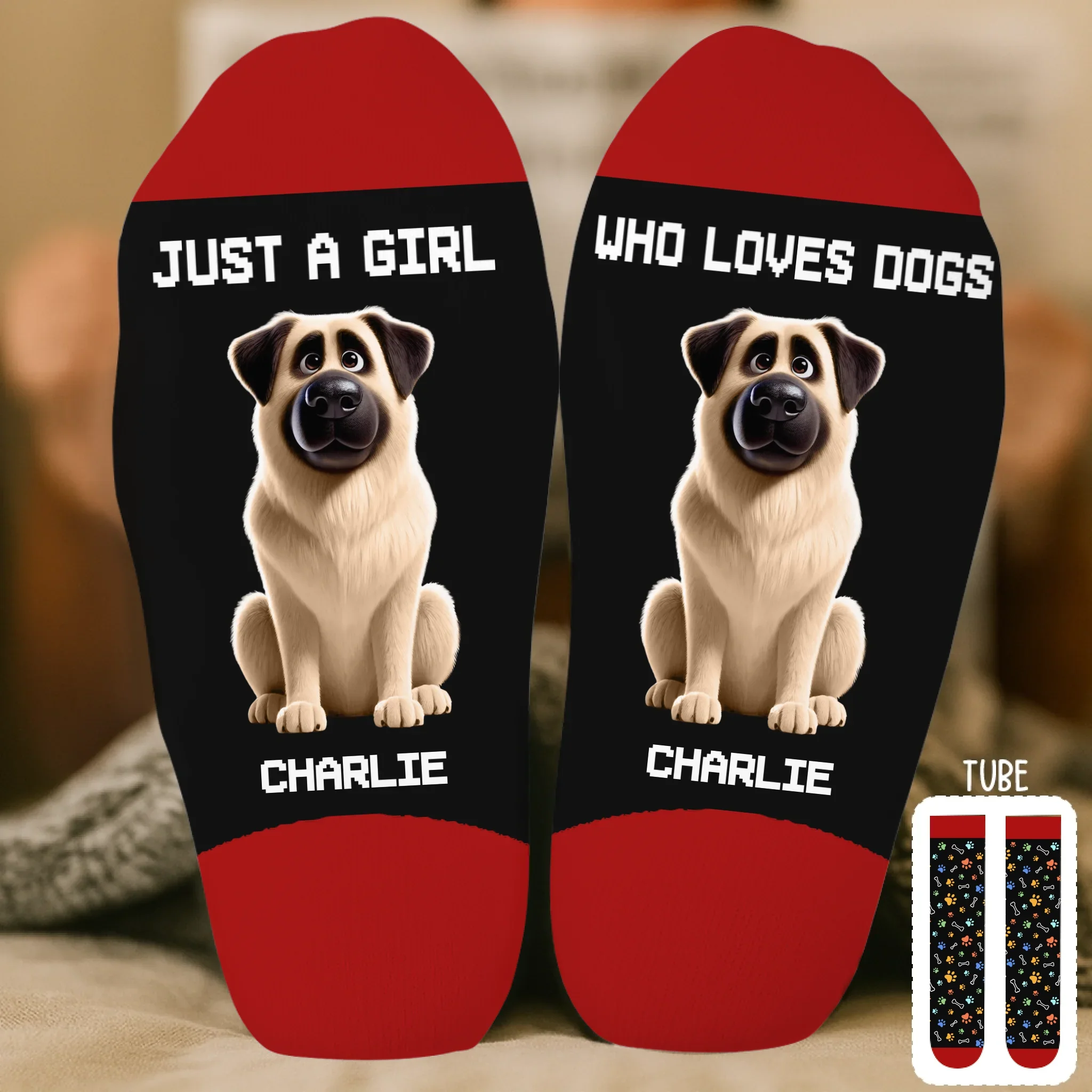 Custom Crew Socks - Personalized Birthday Gifts For Dog Lovers, Dog Dad And Mom - My Dog, My Therapist - Robaser