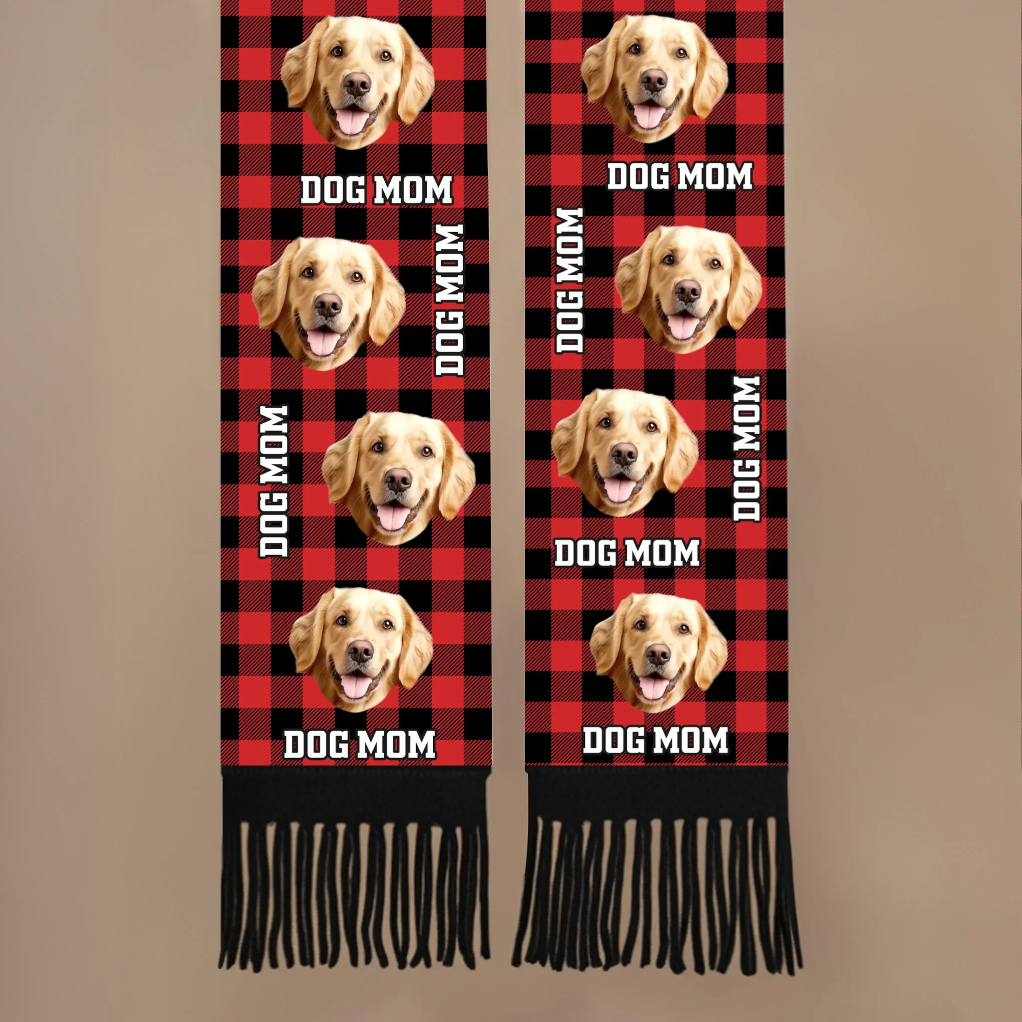 Custom Photo Wool Scarf With Tassel - Personalized  Christmas Birthday Gifts For Dog Cat Lovers, Dog Dad And Mom, Cat Owners - Fetch Queen - Robaser