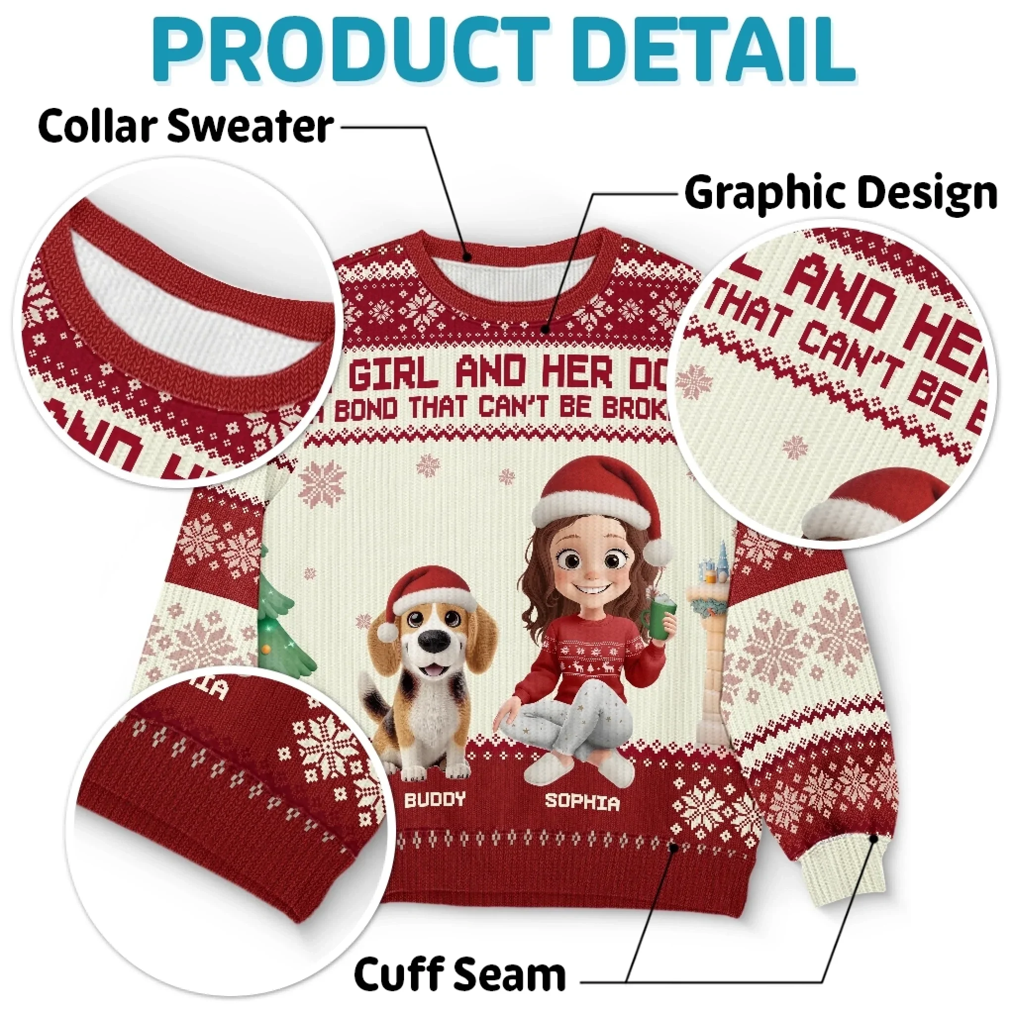 Custom Unisex Ugly Sweatshirt - Personalized  Christmas Birthday Gifts For Dog Cat Lovers, Dog Dad And Mom, Cat Owners - Life Is Better With My Fur Babies - Robaser