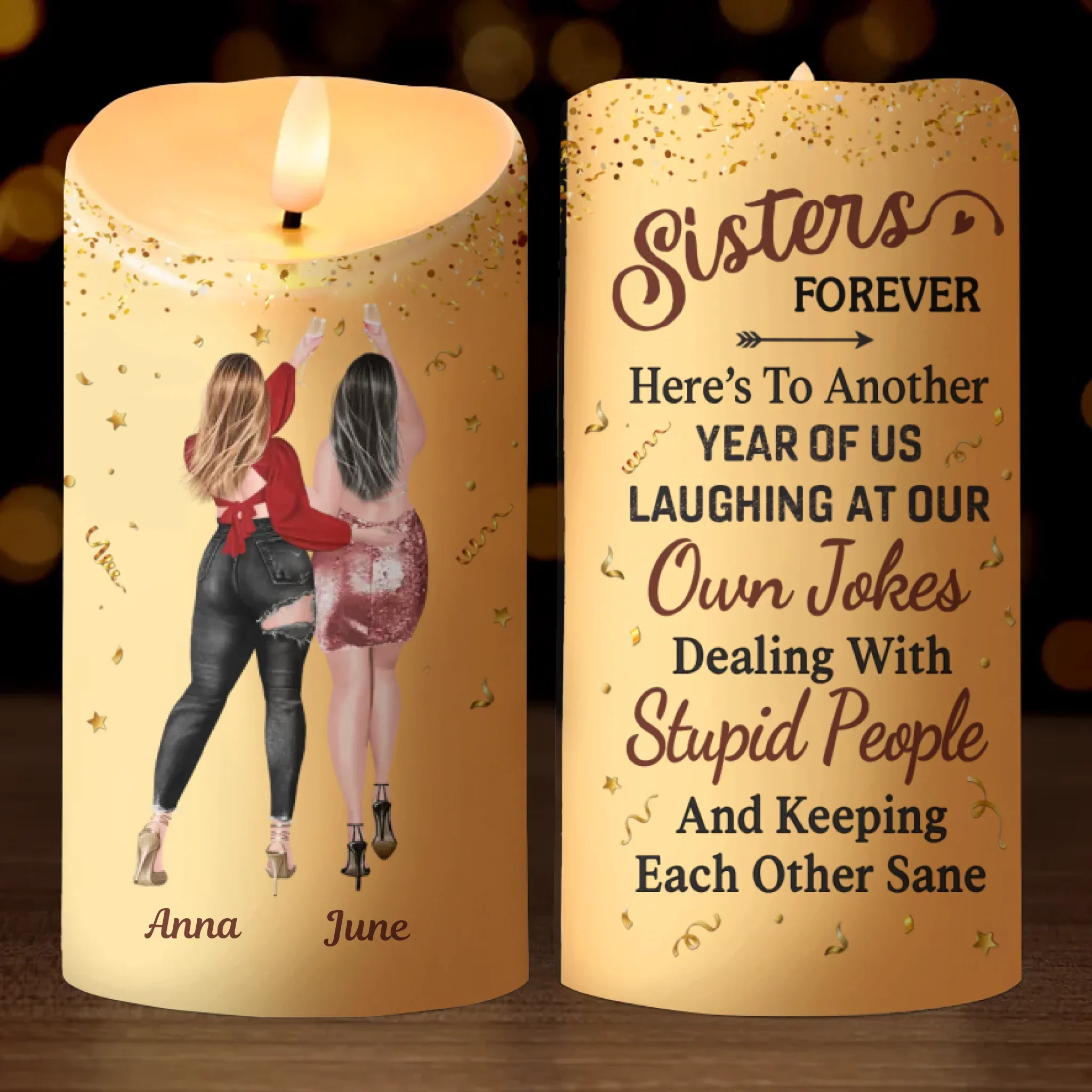 Custom LED Candle - Personalized Best Friend Birthday Gifts For Women, Besties, Sisters, BFF - Every Glow Tells Our Story - Robaser