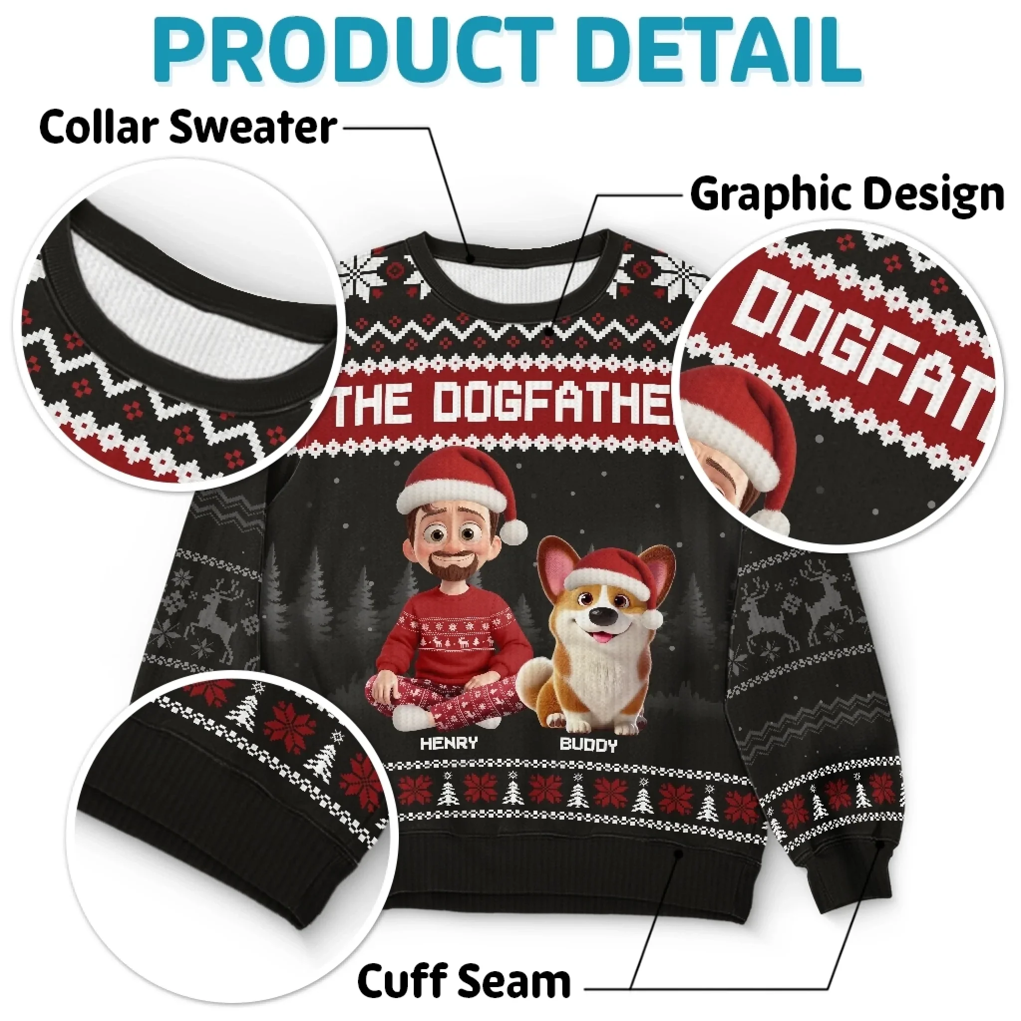Custom Unisex Ugly Sweatshirt - Personalized  Christmas Birthday Gifts For Dog Lovers, Dog Dad And Mom - Master Of Fetch - Robaser