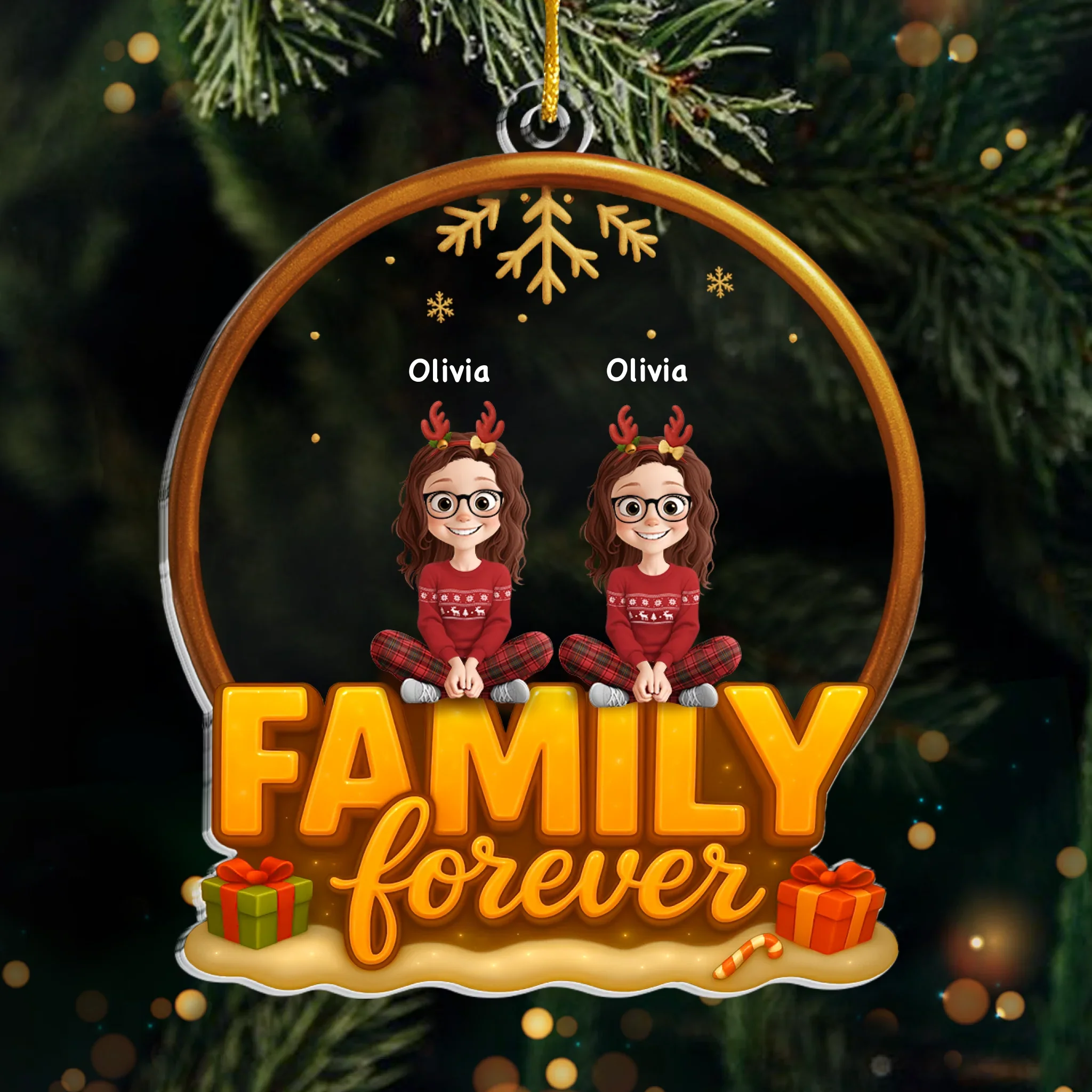 Custom Acrylic Ornament - Personalized Christmas Birthday Gifts For Brother, Sister - Siblings Forever United - Robaser