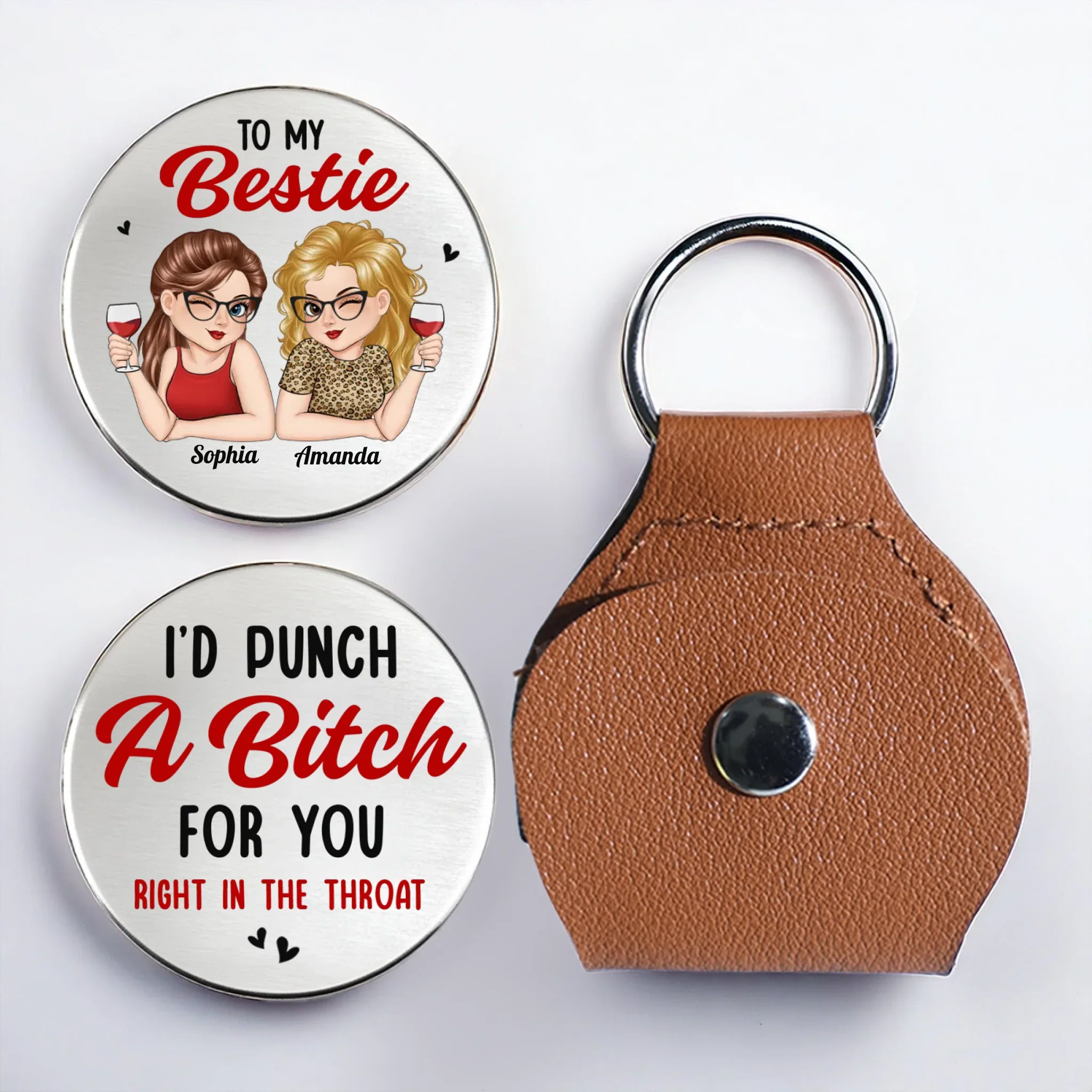 Custom Pocket Hug - Personalized Best Friend Birthday Gifts For Women, Besties, Sisters, BFF - We Shine Brighter Together - Robaser
