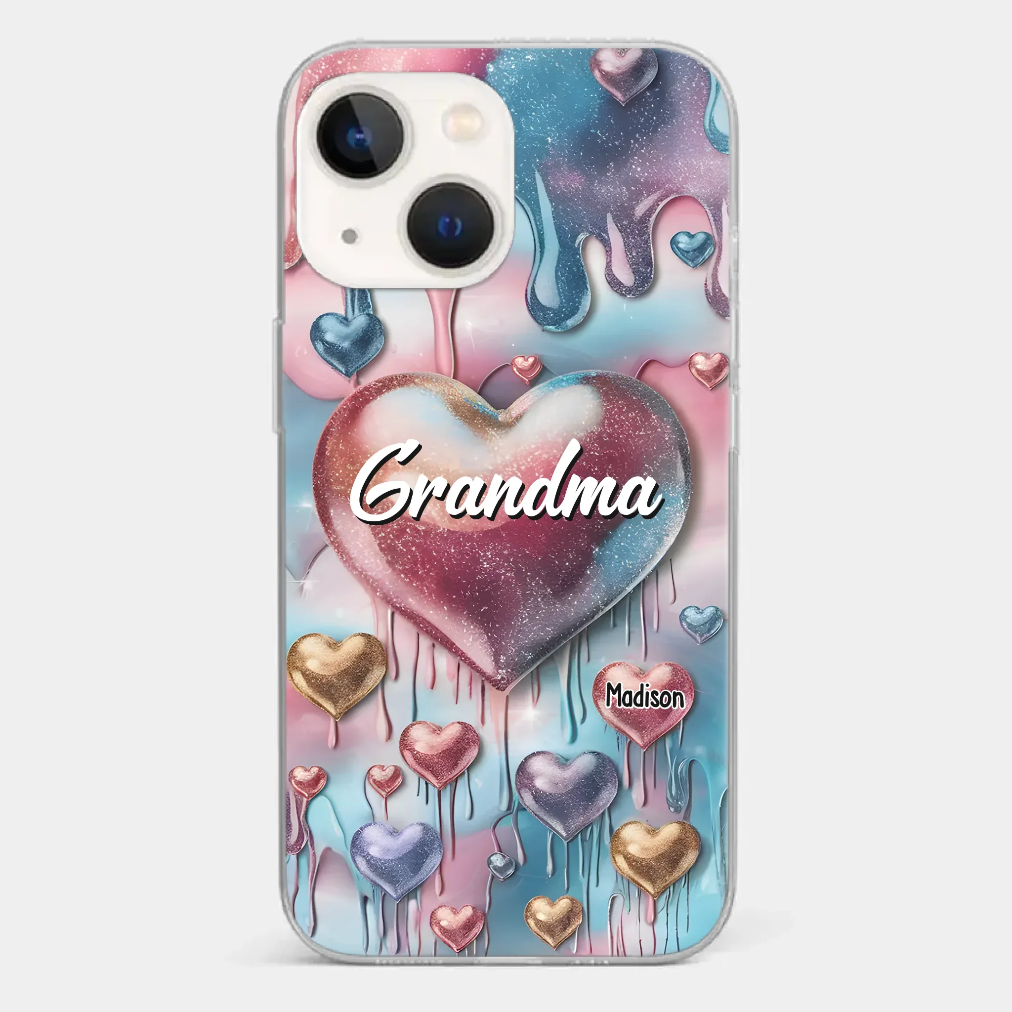 Forever In Grandmother's Heart - Family Personalized Custom 3D Inflated Effect Printed Clear Phone Case - Gift For Mom, Grandma - Robaser