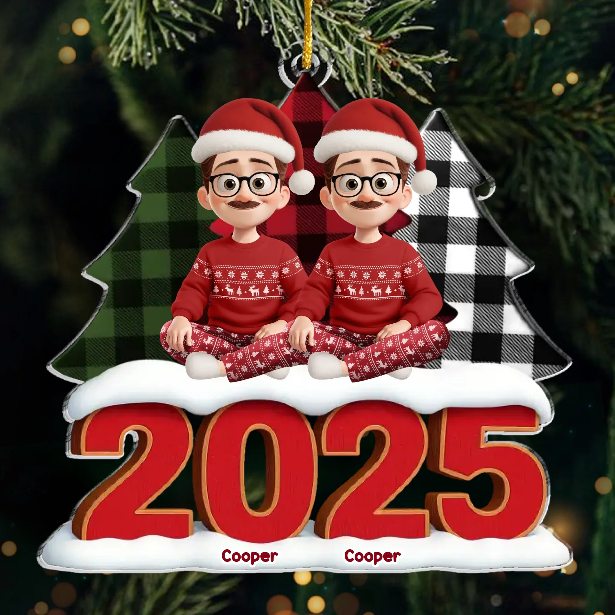 Custom Acrylic Ornament - Personalized Christmas Birthday Gifts For Family, Dog Cat Lovers - Sweet Family Moments - Robaser