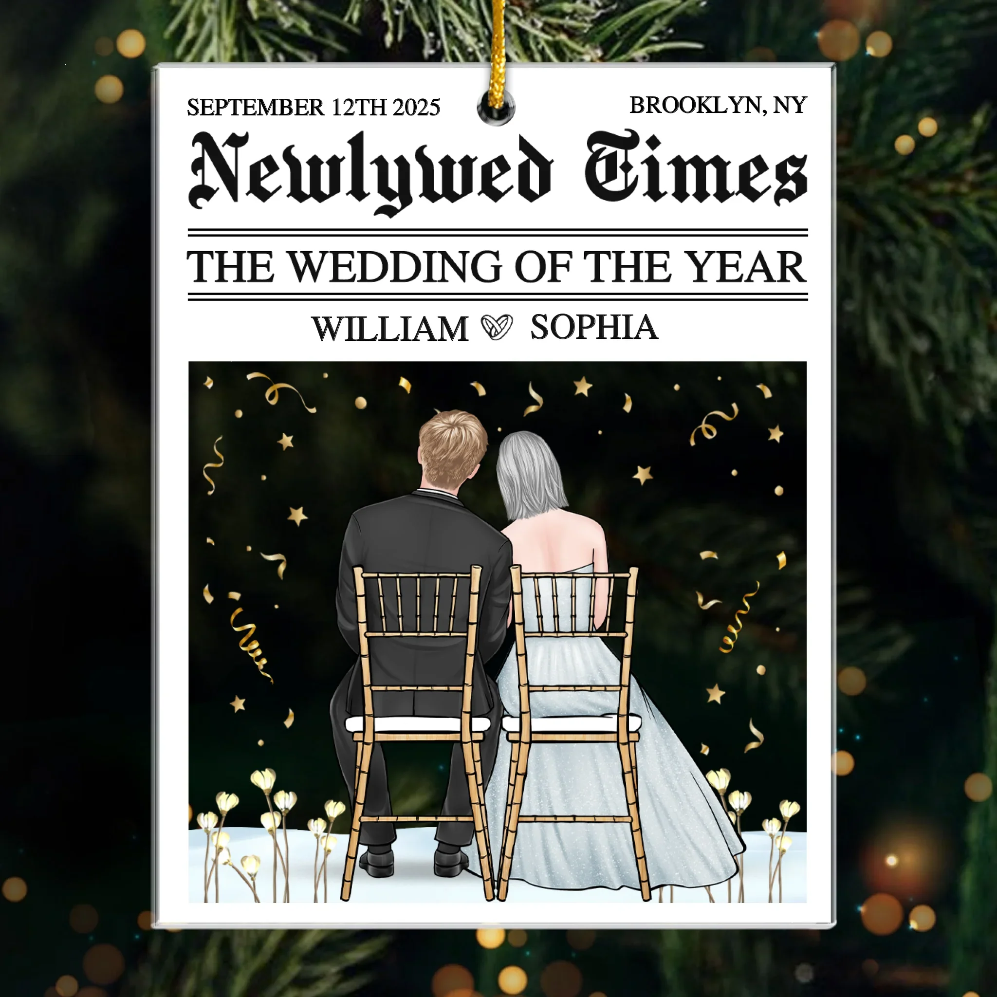 Custom Acrylic Ornament - Personalized Anniversary Christmas Wedding Gifts For Husband And Wife, Him And Her - The Wedding Of The Year - Robaser