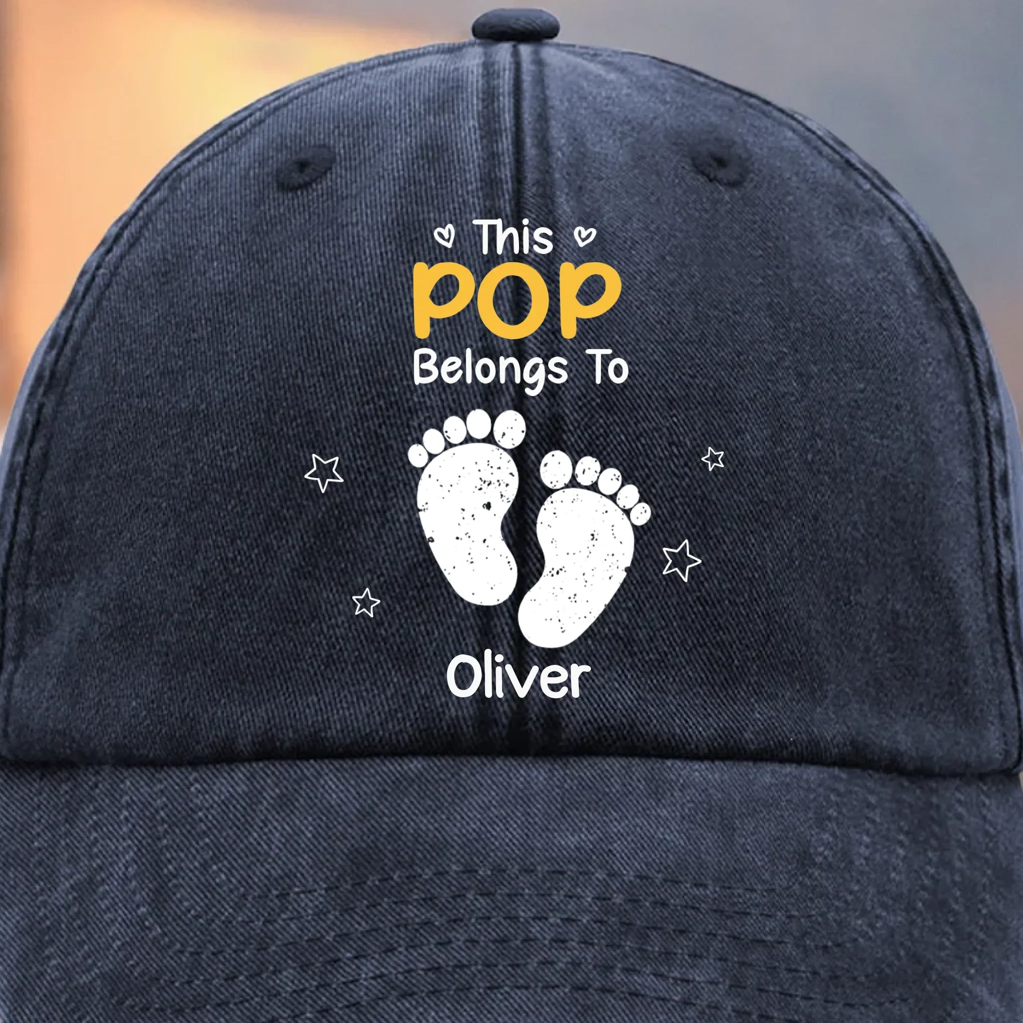 Custom Vintage Washed Denim Baseball Cap - Personalized Birthday Gifts For Dad, Grandpa - Learning Life Through Your Eyes - Robaser