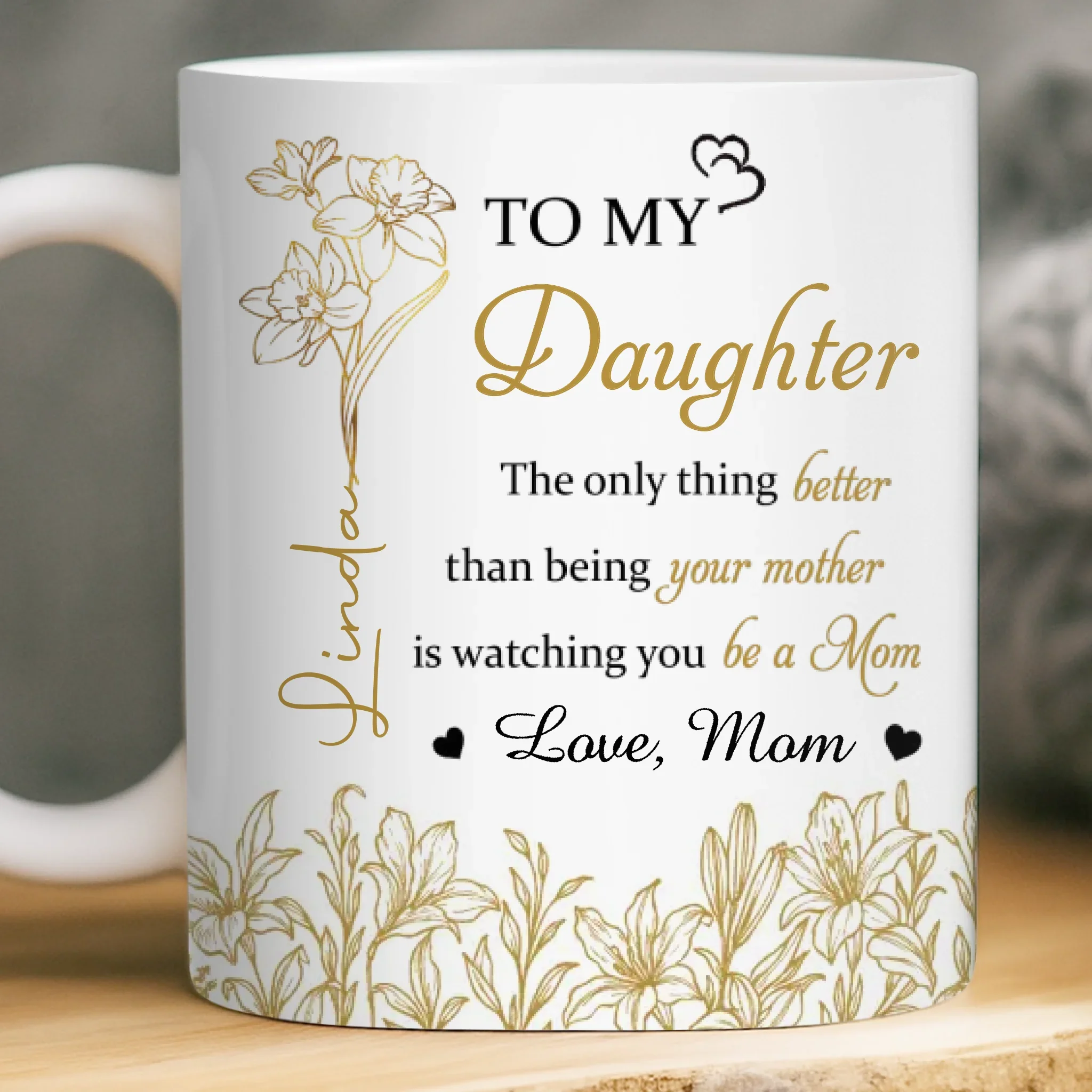 Custom Mug - Personalized Birthday Gifts For Mom, Daughter - Sunshine Shines Through A Daughter - Robaser